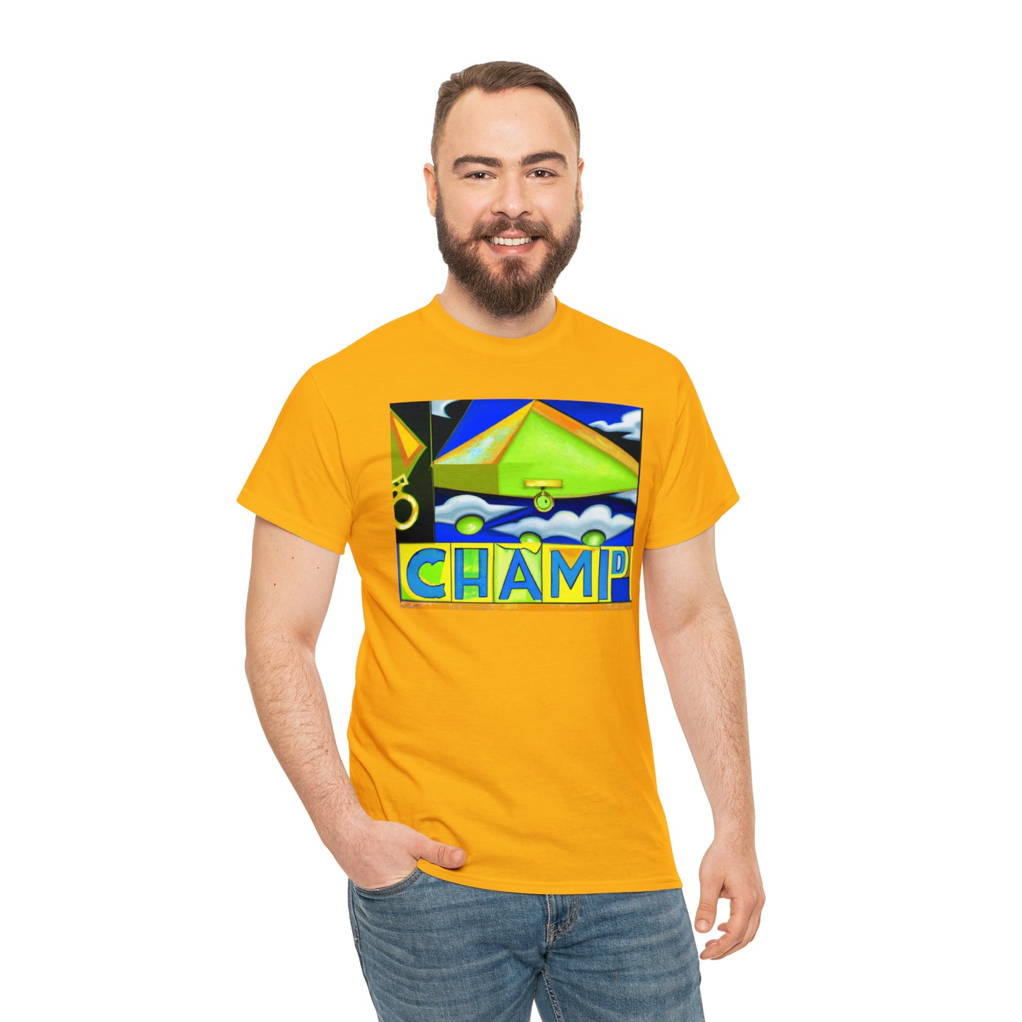 CHAMP UFO 11 - Cubist Style - AI Art - Gildan Heavy Cotton Tee