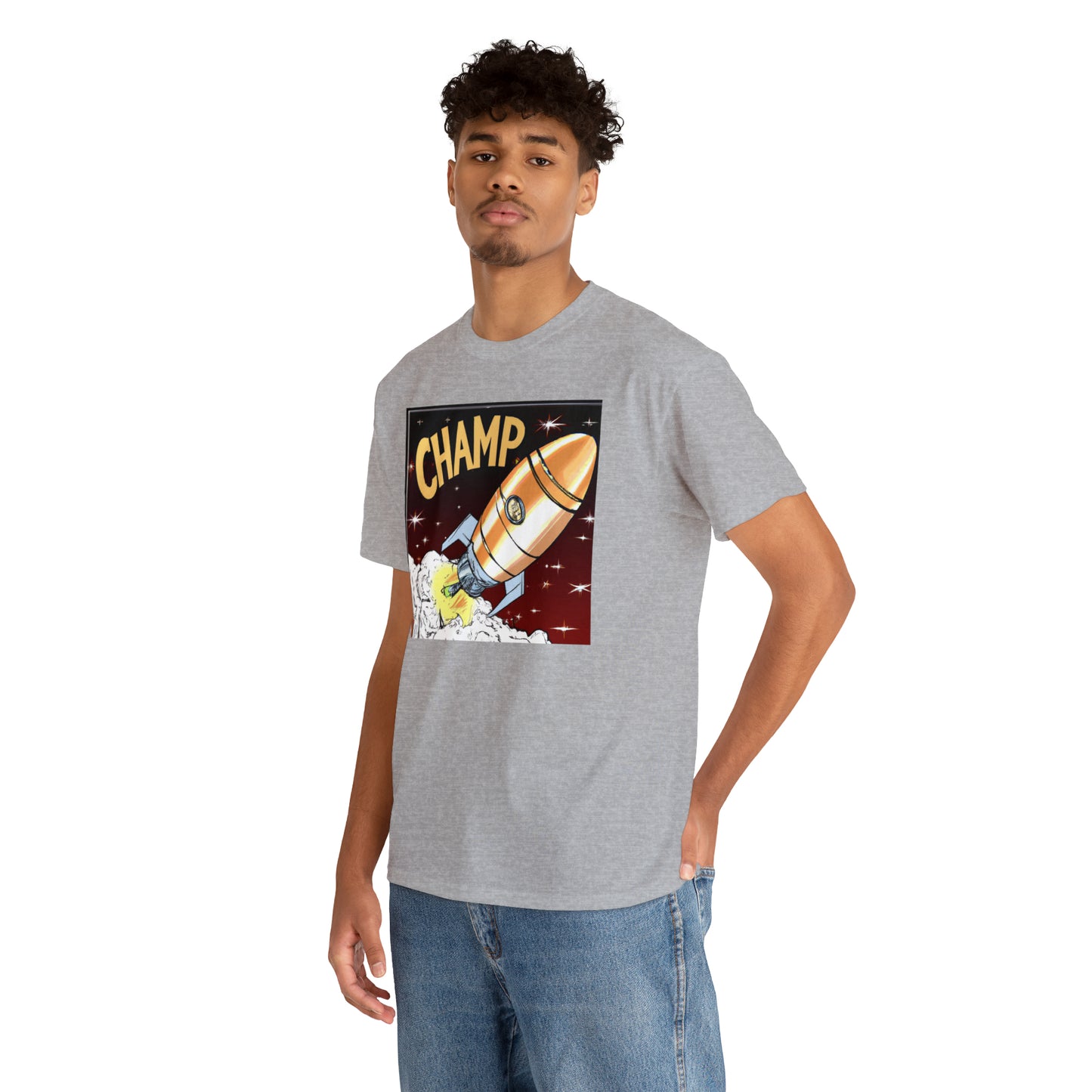 CHAMP Spaceship 12 - 1800's Style Comic Art - AI Art - Gildan Heavy Cotton Tee