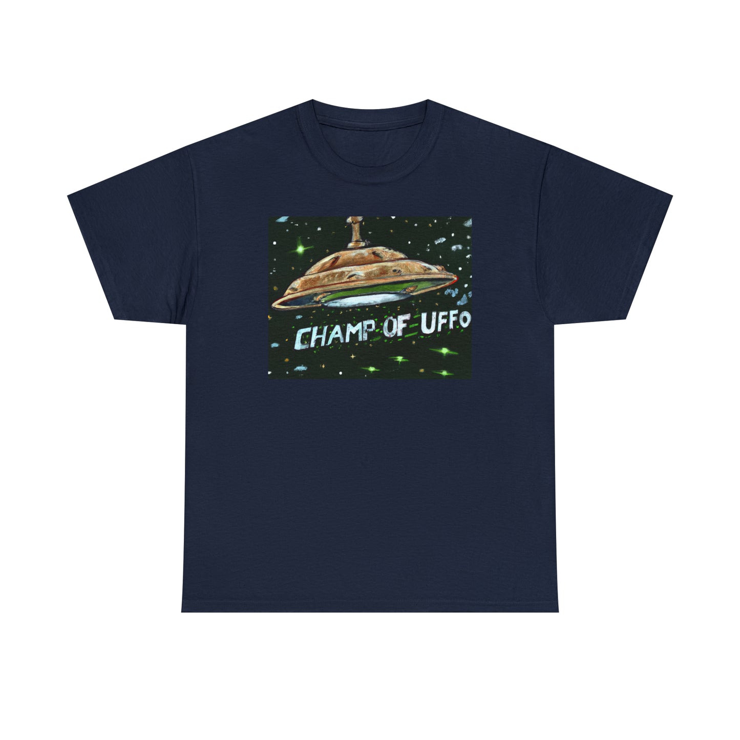 CHAMP OF UFFO (UFO 7) - Medeival Style Art - AI Art - Gildan Heavy Cotton Tee