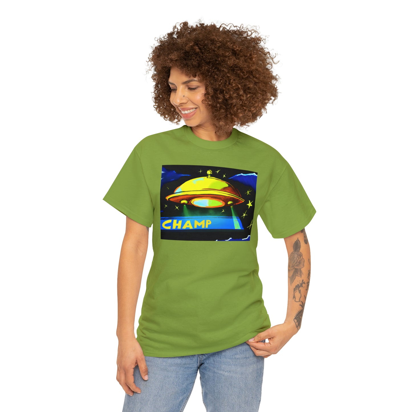 CHAMP UFO 14 - Post-Modern Style - AI Art - Gildan Heavy Cotton Tee