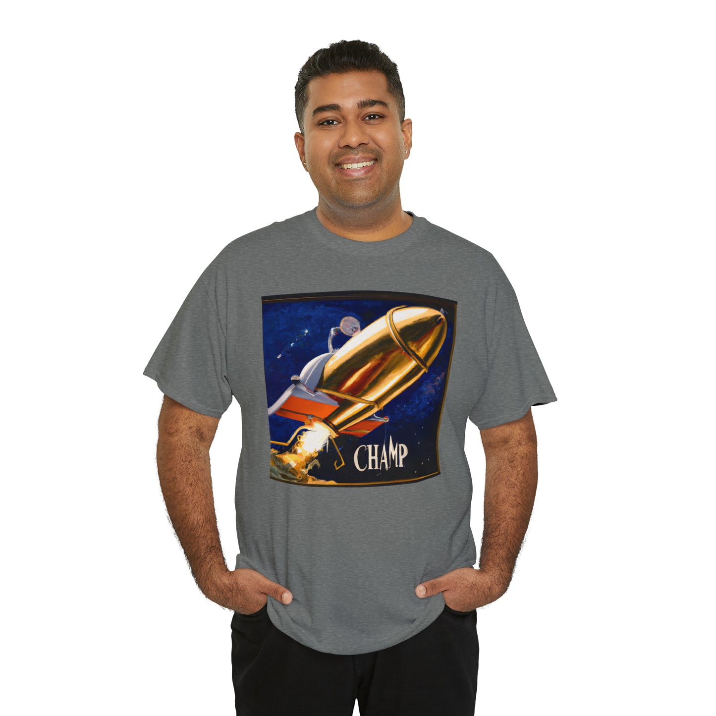 CHAMP Spaceship 9 - Renaissance Style - AI Art - Gildan Heavy Cotton Tee