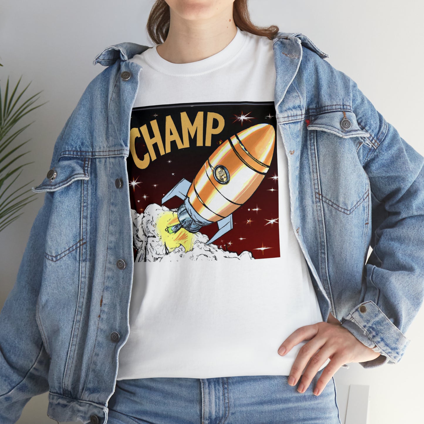 CHAMP Spaceship 12 - 1800's Style Comic Art - AI Art - Gildan Heavy Cotton Tee