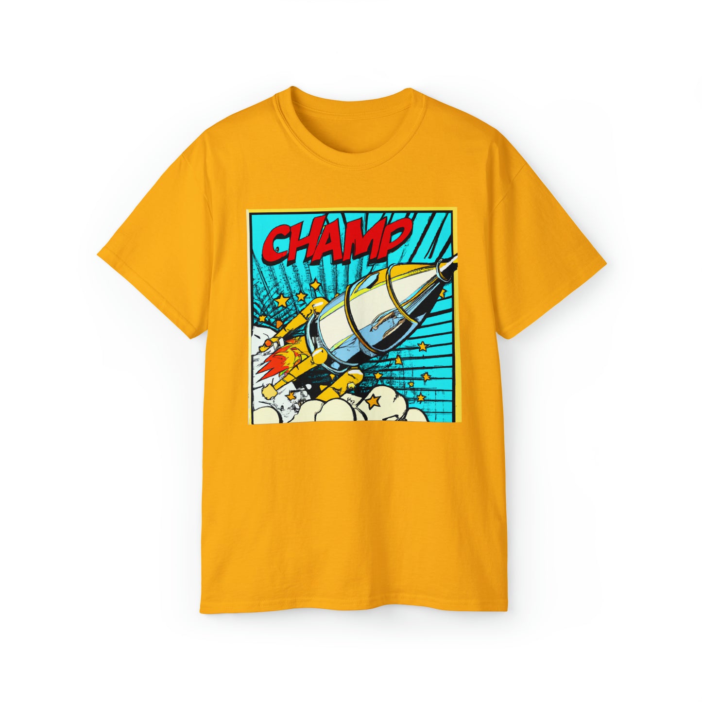 CHAMP Spaceship 6 - 1960's Style Comic Book Art - AI Art - Gildan Ultra Cotton Tee