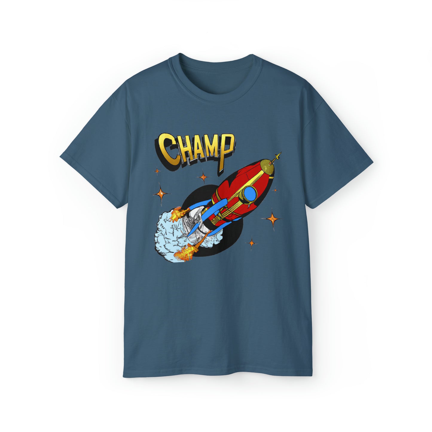 CHAMP Spaceship 11 - 1700's Style Comic Art - AI Art - Gildan Ultra Cotton Tee