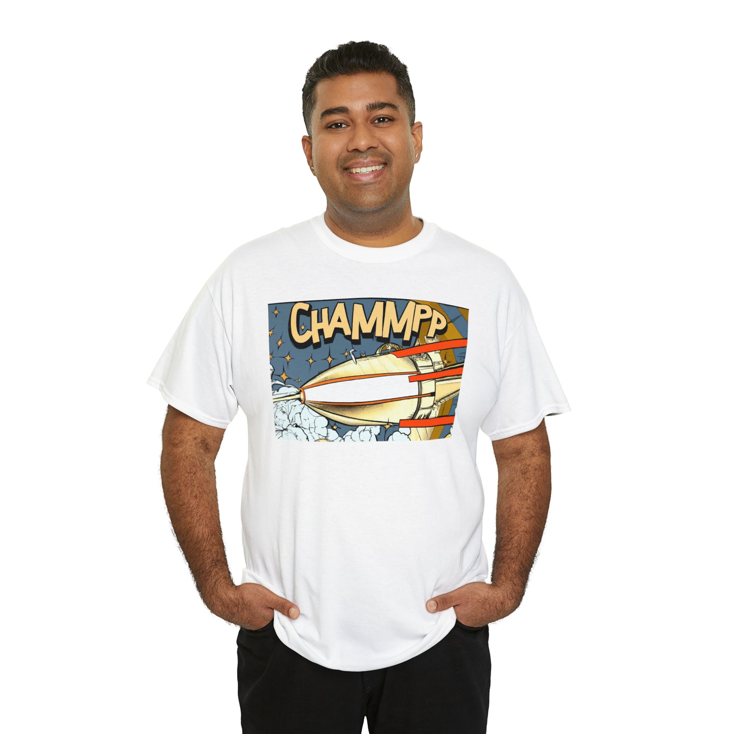 CHAMMPP Spaceship 2 - 1920's Style Comic - AI Art - Gildan Heavy Cotton Tee