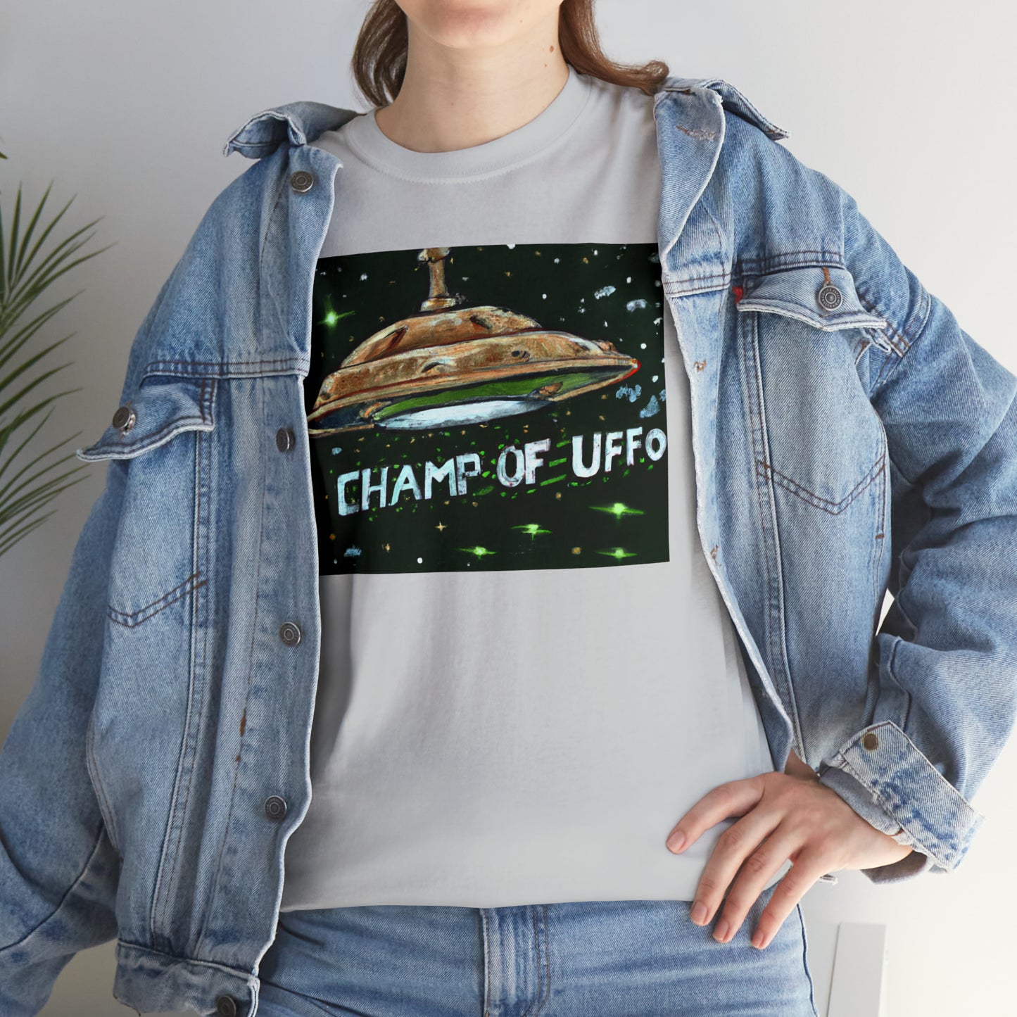 CHAMP OF UFFO (UFO 7) - Medeival Style Art - AI Art - Gildan Heavy Cotton Tee