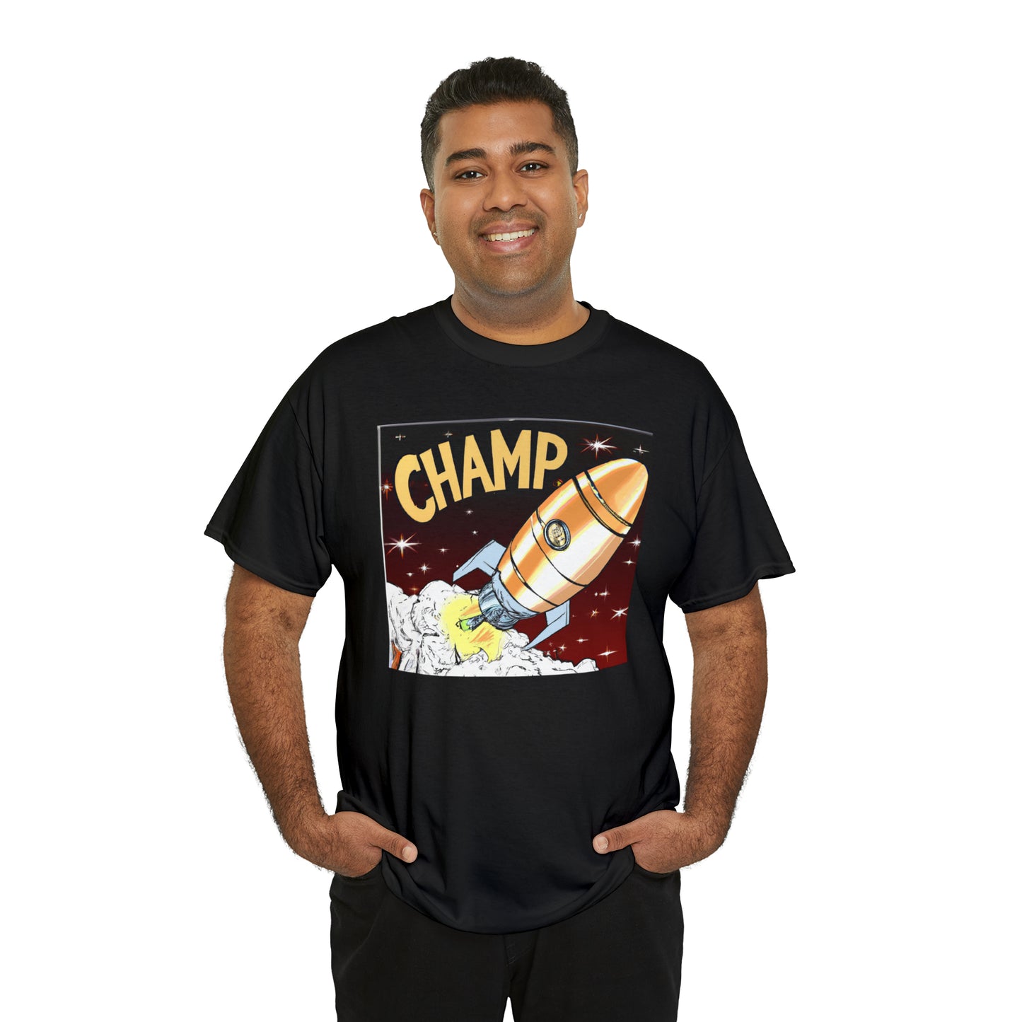 CHAMP Spaceship 12 - 1800's Style Comic Art - AI Art - Gildan Heavy Cotton Tee