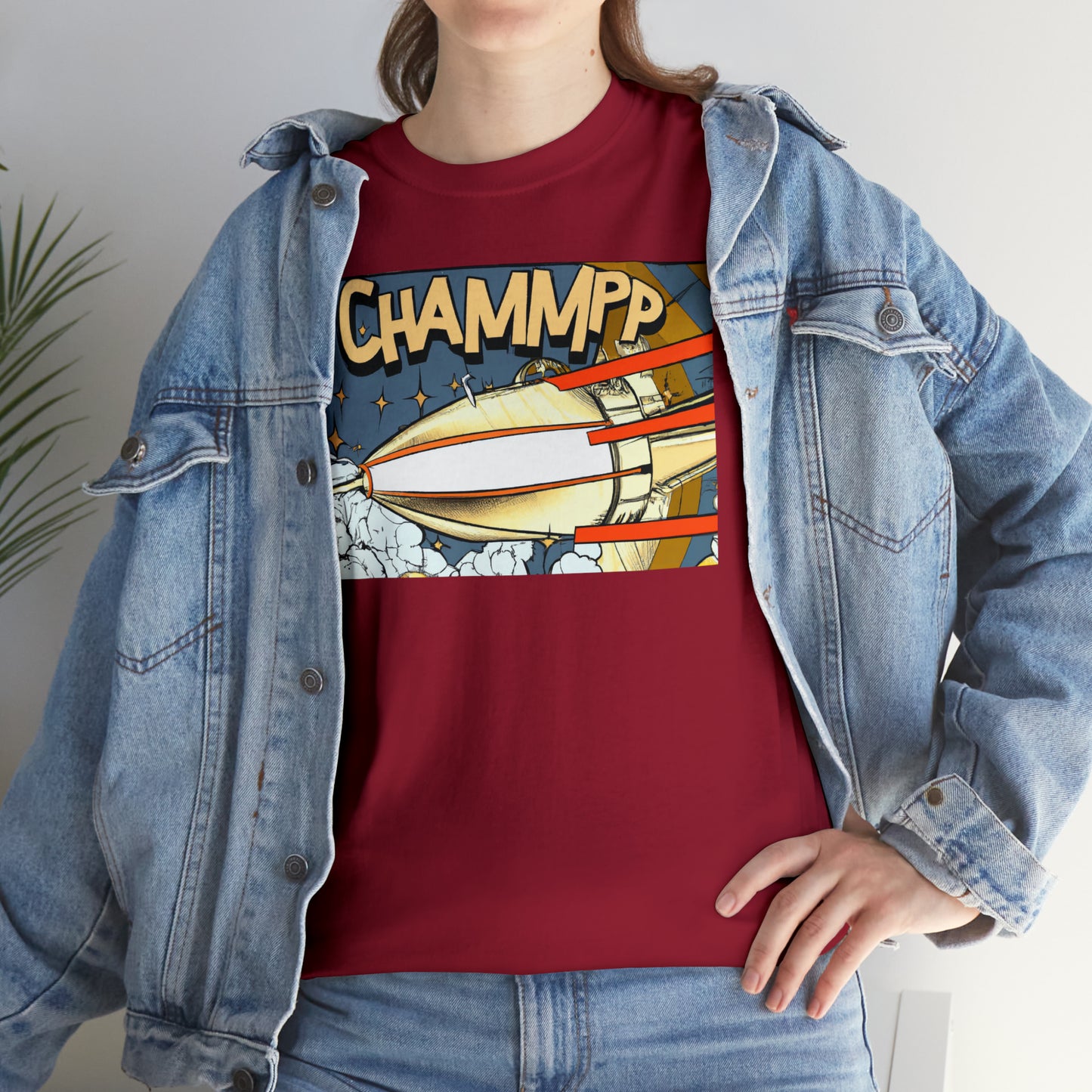 CHAMMPP Spaceship 2 - 1920's Style Comic - AI Art - Gildan Heavy Cotton Tee