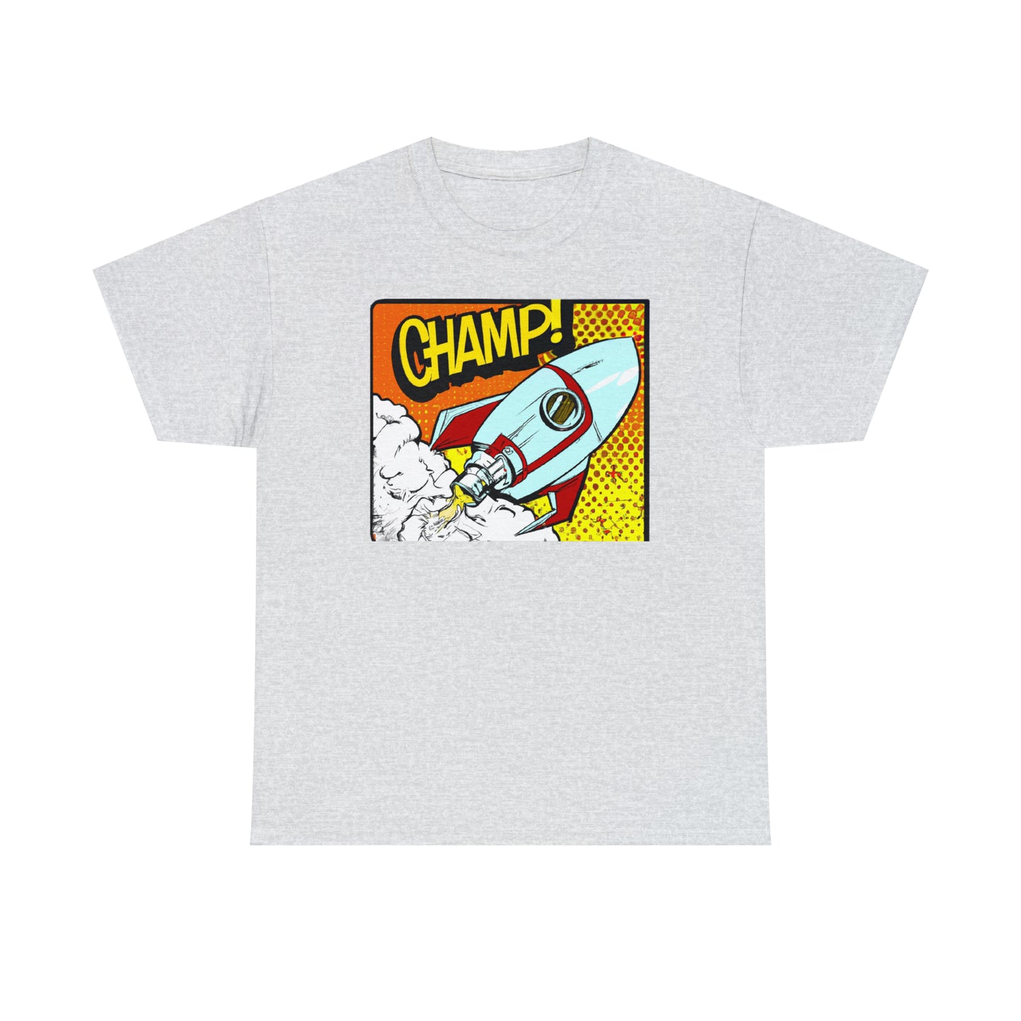 CHAMP! Spaceship 3 - 1950's Comic Book Style - AI Art - Gildan Heavy Cotton Tee