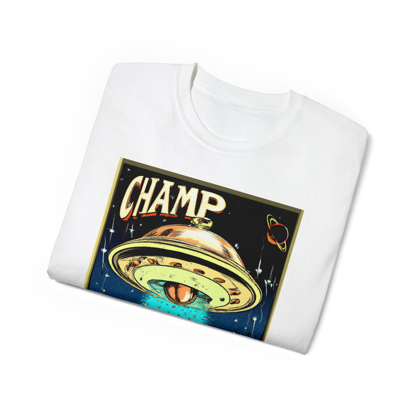 CHAMP UFO 4 - 1800's Style Comic Art - AI Art - Gildan Ultra Cotton Tee