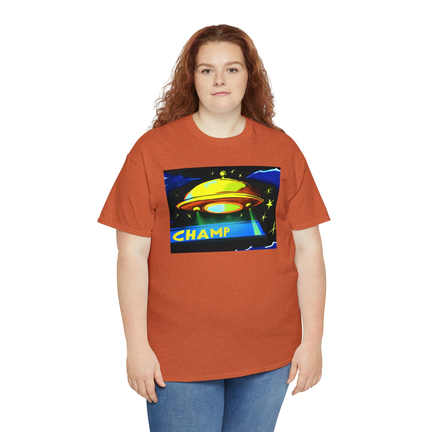 CHAMP UFO 14 - Post-Modern Style - AI Art - Gildan Heavy Cotton Tee