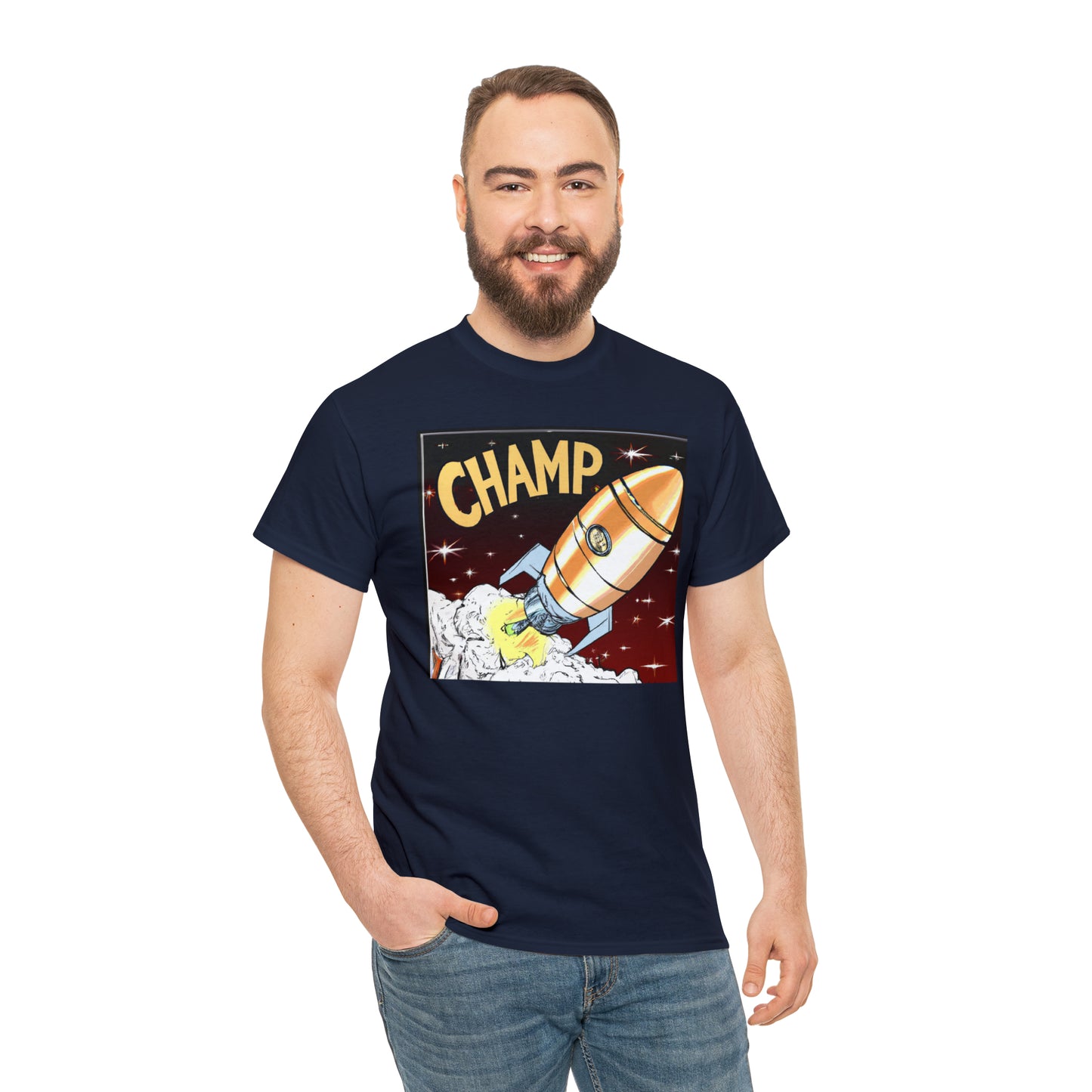 CHAMP Spaceship 12 - 1800's Style Comic Art - AI Art - Gildan Heavy Cotton Tee