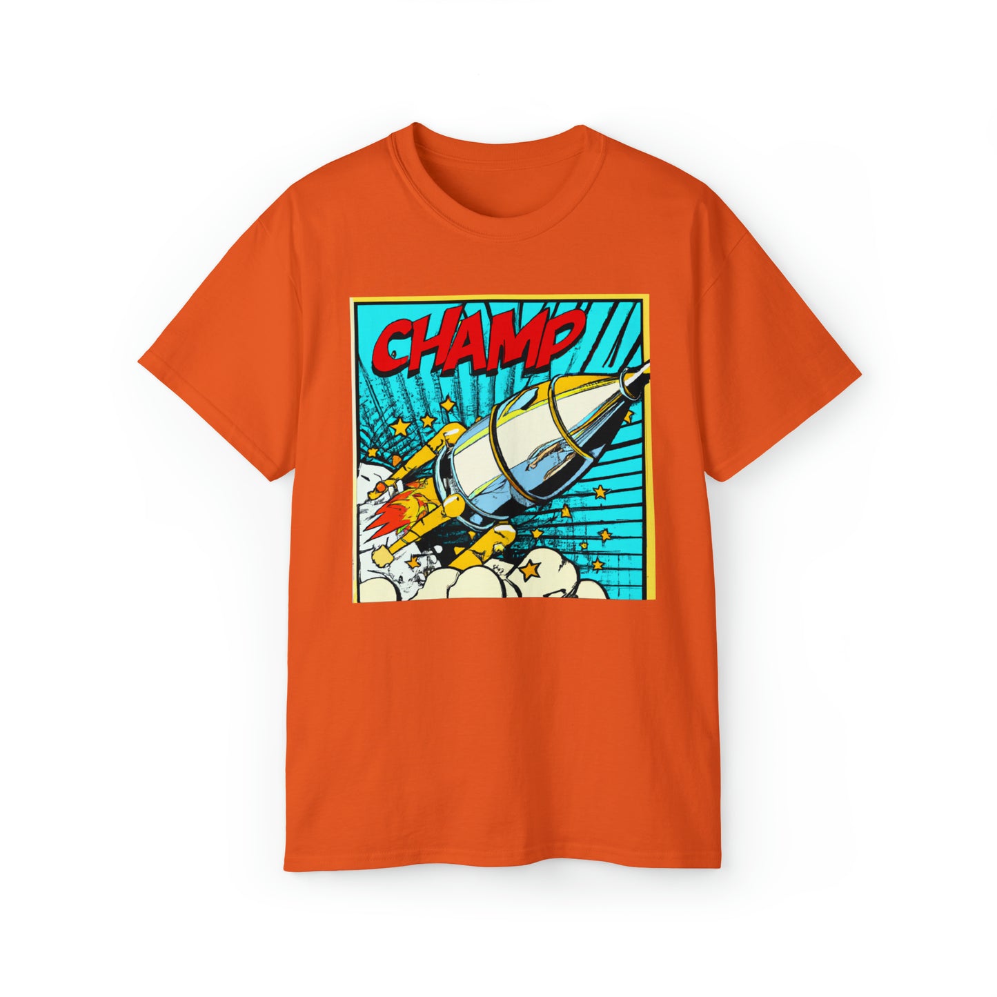 CHAMP Spaceship 6 - 1960's Style Comic Book Art - AI Art - Gildan Ultra Cotton Tee