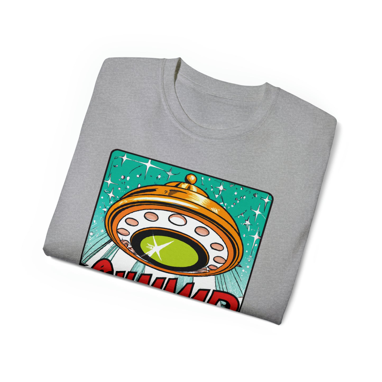 CHAMMMP. UFO 19 - 1950's Style Comic Book Art - AI Art - Gildan Ultra Cotton Tee