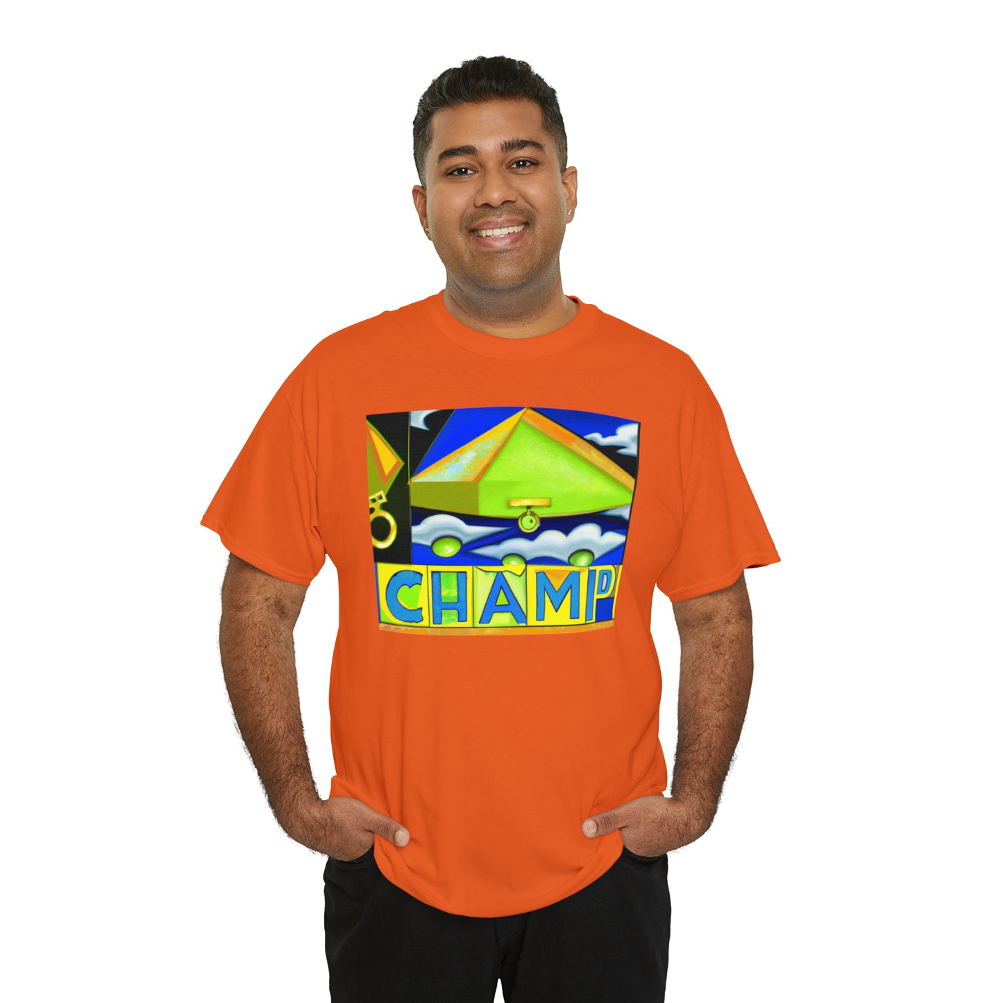 CHAMP UFO 11 - Cubist Style - AI Art - Gildan Heavy Cotton Tee