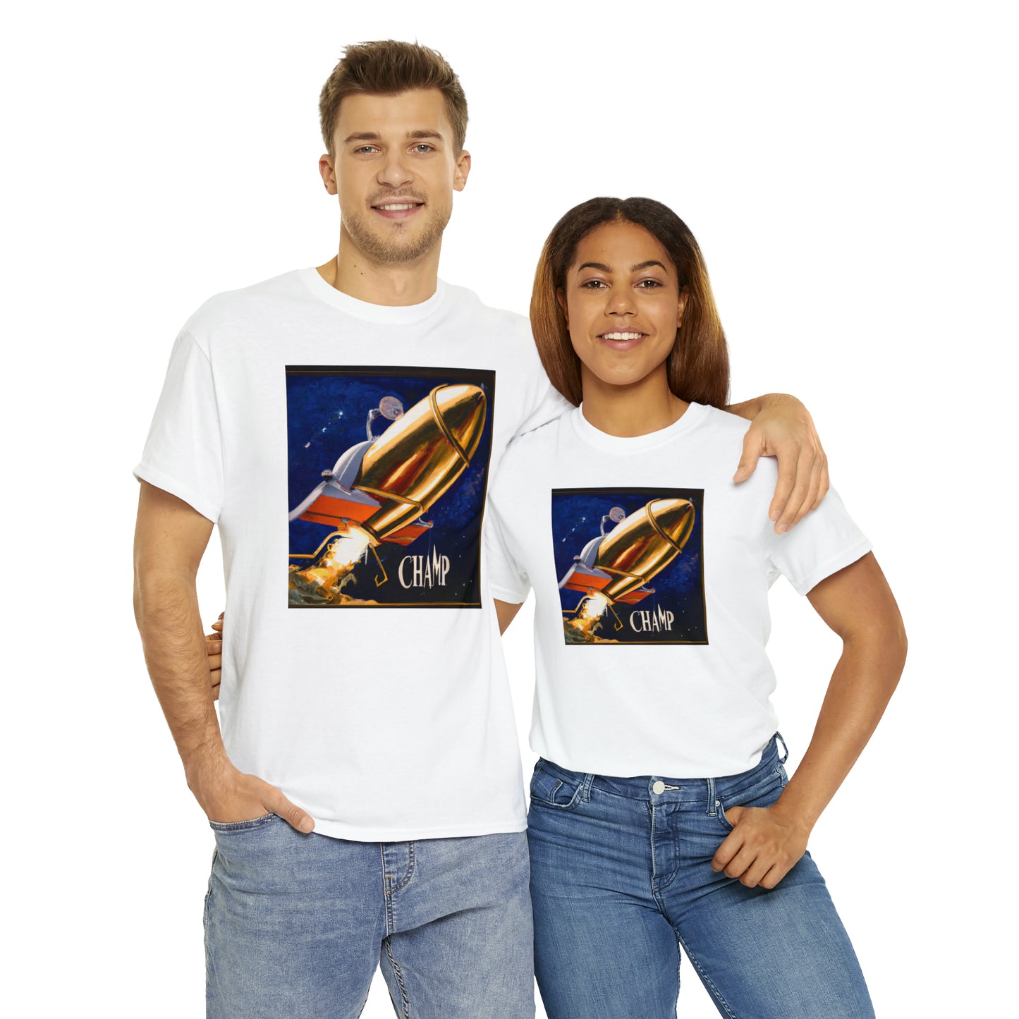 CHAMP Spaceship 9 - Renaissance Style - AI Art - Gildan Heavy Cotton Tee