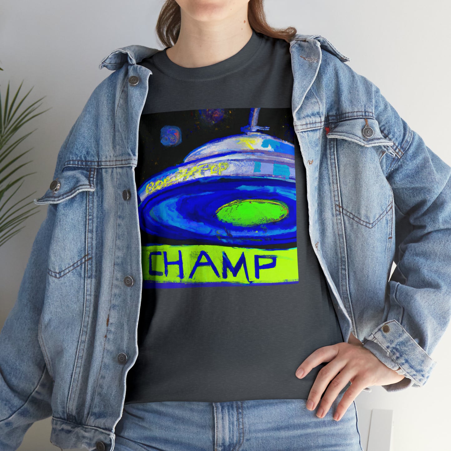 CHAMP UFO 12 - Post-Modern Style - AI Art - Gildan Heavy Cotton Tee