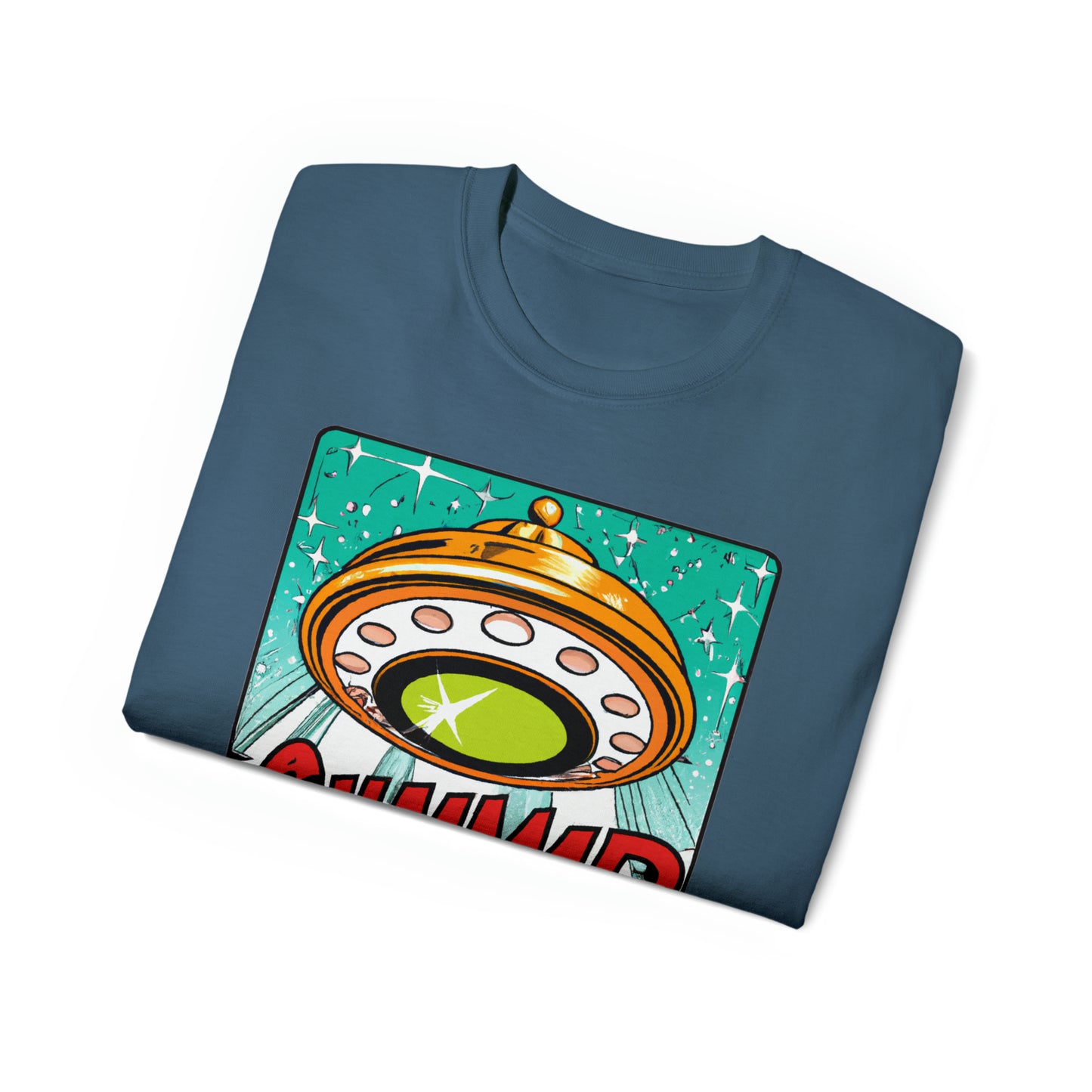 CHAMMMP. UFO 19 - 1950's Style Comic Book Art - AI Art - Gildan Ultra Cotton Tee