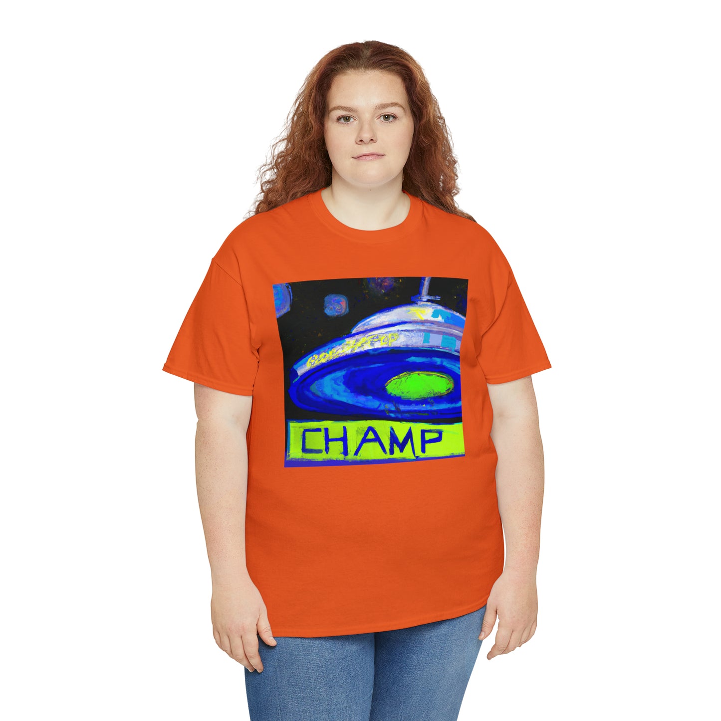 CHAMP UFO 12 - Post-Modern Style - AI Art - Gildan Heavy Cotton Tee