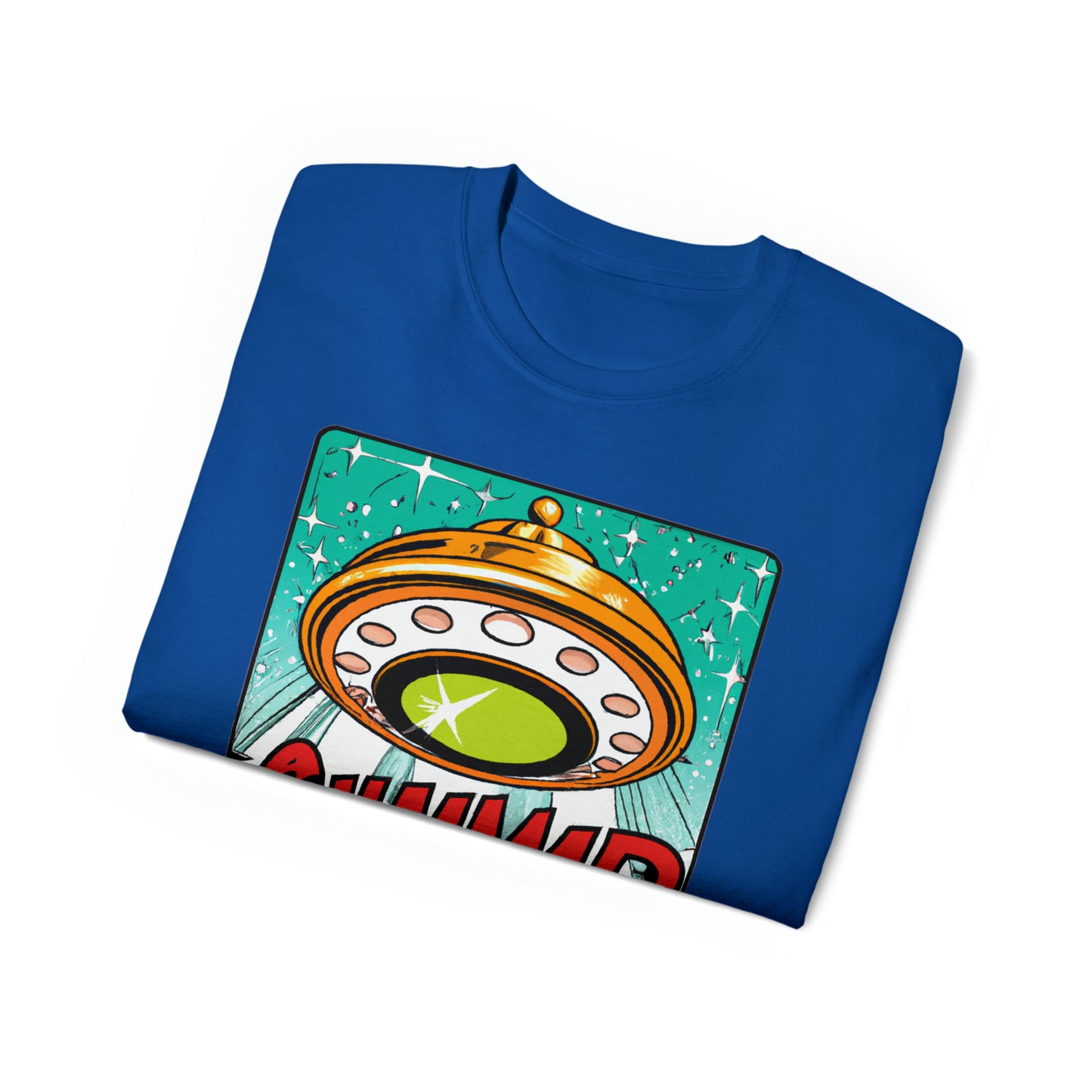 CHAMMMP. UFO 19 - 1950's Style Comic Book Art - AI Art - Gildan Ultra Cotton Tee