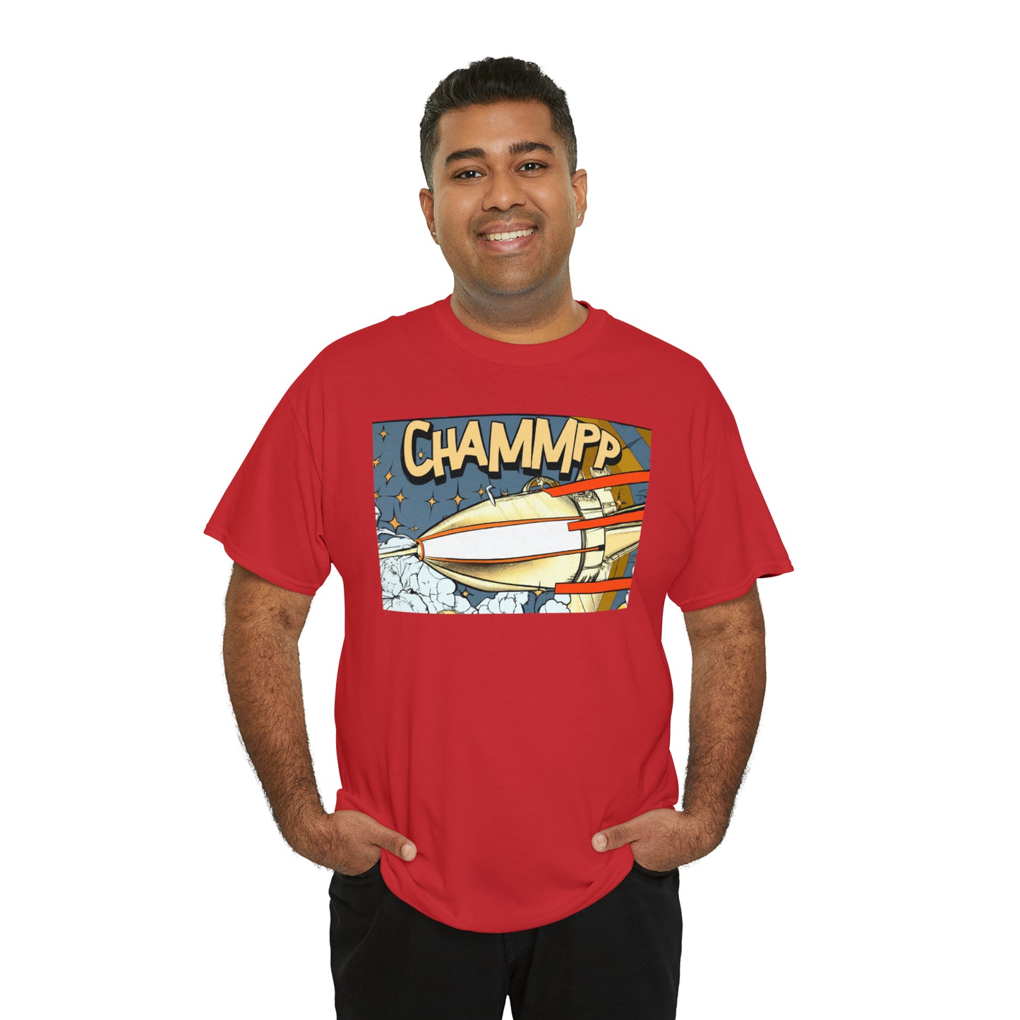 CHAMMPP Spaceship 2 - 1920's Style Comic - AI Art - Gildan Heavy Cotton Tee