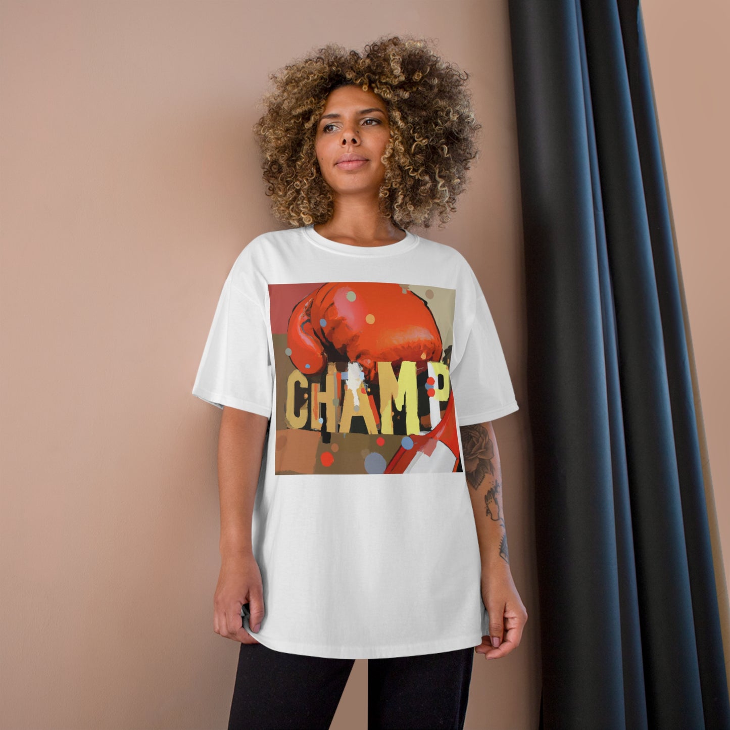 CHAMP Logo Boxing Glove Post-Modern Art Style - AI Art - Champion T-Shirt