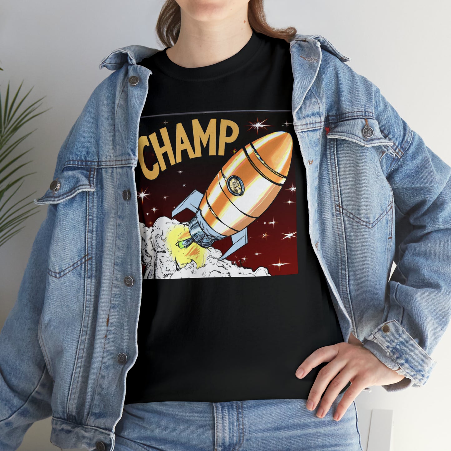 CHAMP Spaceship 12 - 1800's Style Comic Art - AI Art - Gildan Heavy Cotton Tee