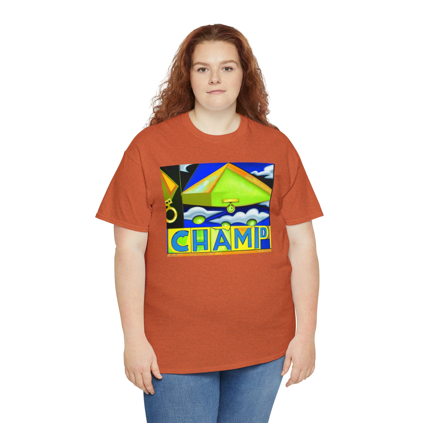 CHAMP UFO 11 - Cubist Style - AI Art - Gildan Heavy Cotton Tee