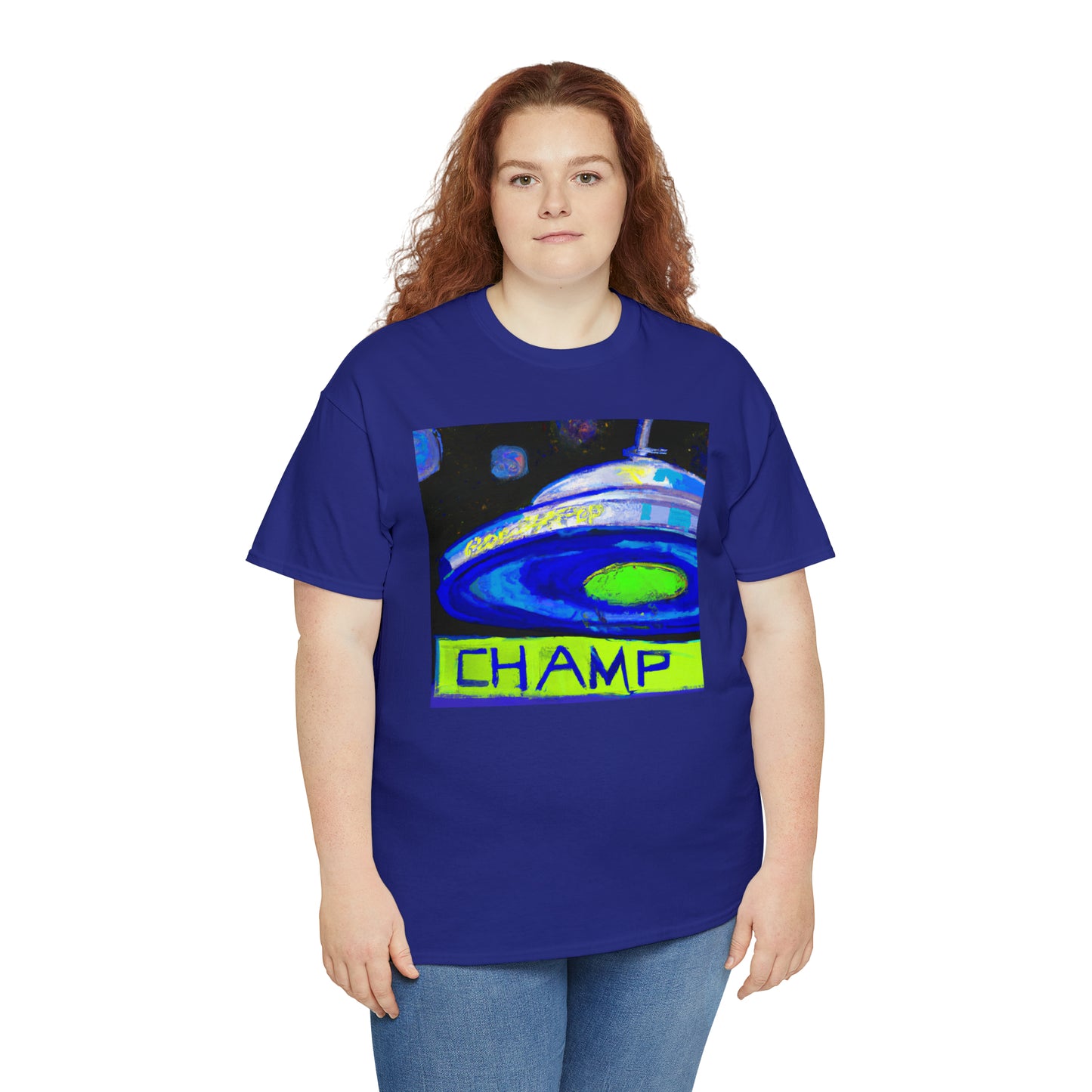 CHAMP UFO 12 - Post-Modern Style - AI Art - Gildan Heavy Cotton Tee