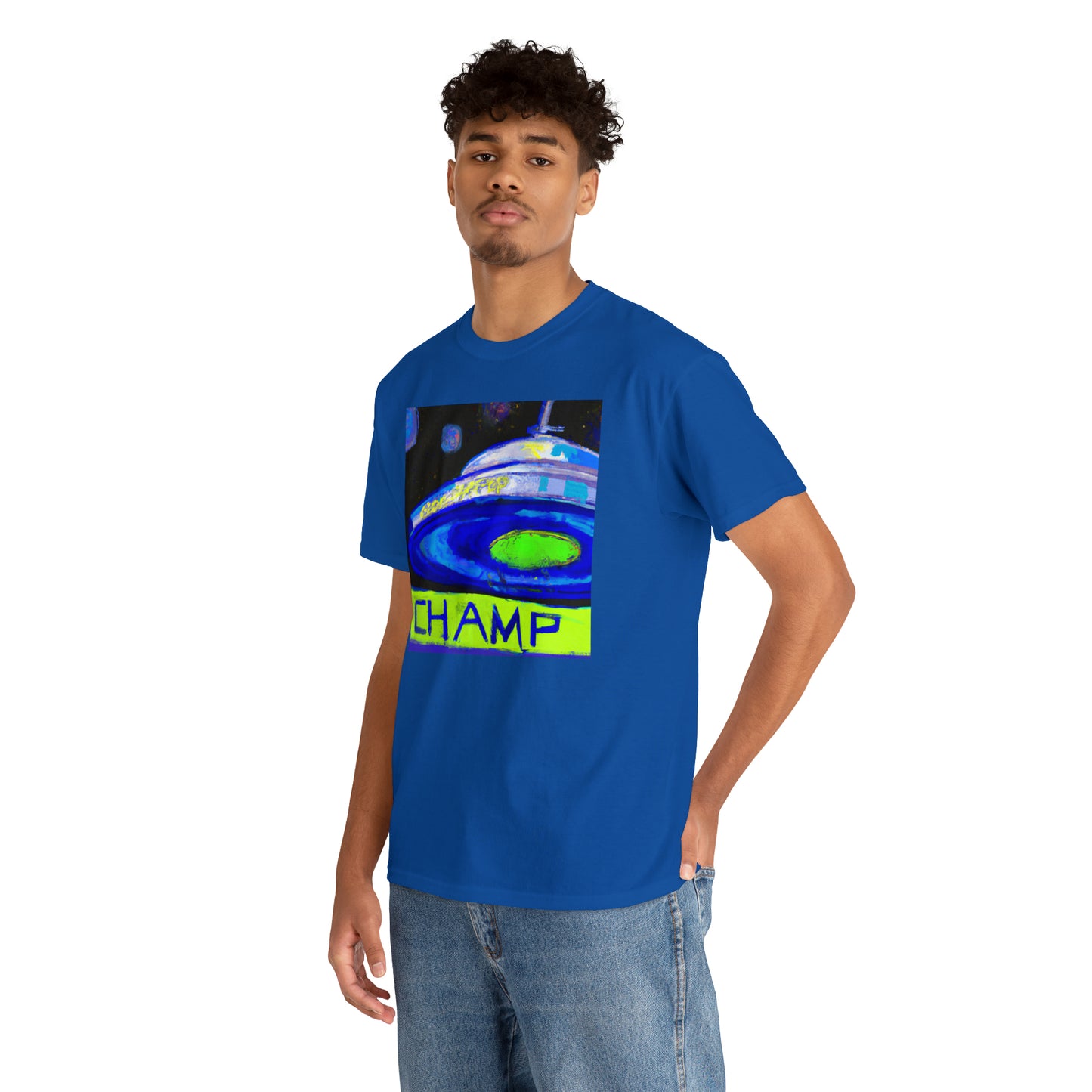 CHAMP UFO 12 - Post-Modern Style - AI Art - Gildan Heavy Cotton Tee