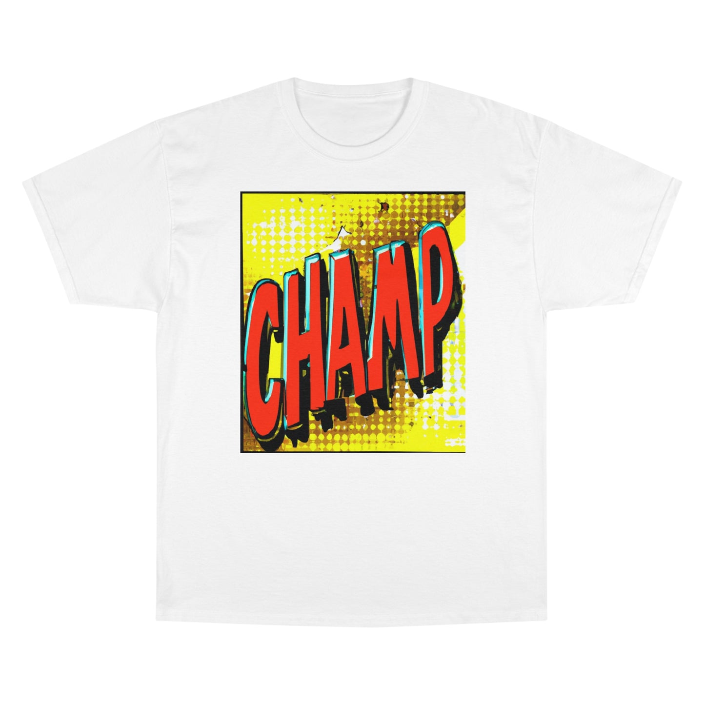 CHAMP Logo 1980's Comic Book Art Style - AI Art - Champion T-Shirt