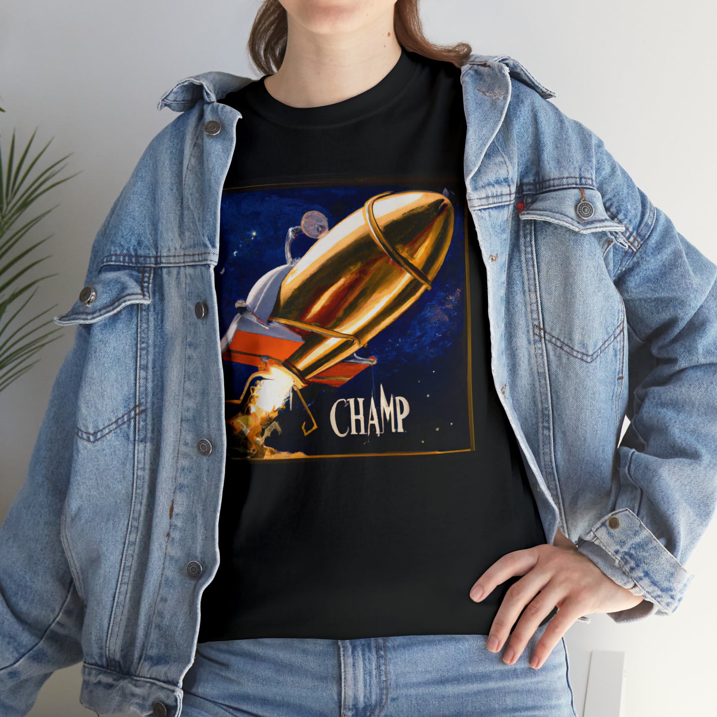 CHAMP Spaceship 9 - Renaissance Style - AI Art - Gildan Heavy Cotton Tee