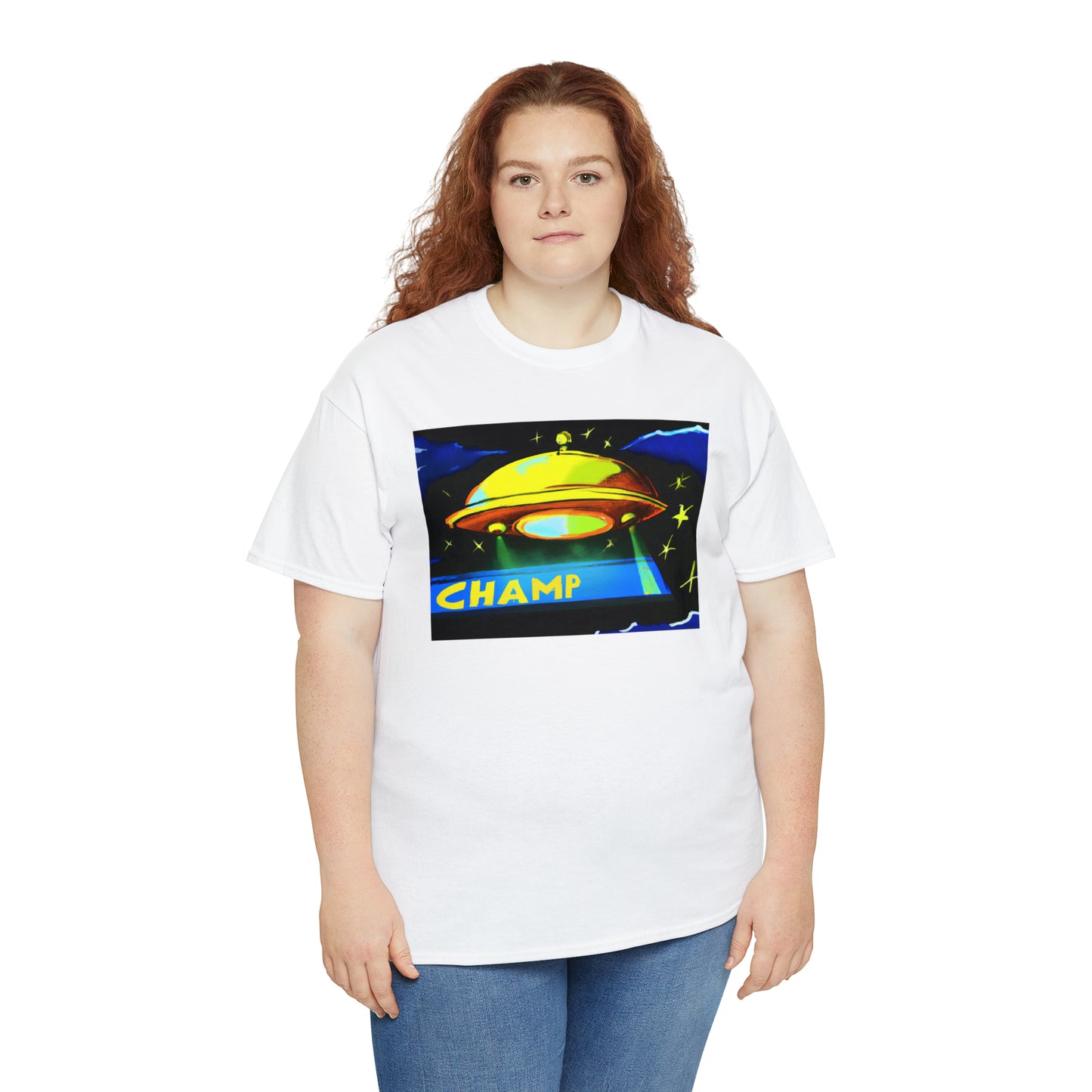 CHAMP UFO 14 - Post-Modern Style - AI Art - Gildan Heavy Cotton Tee