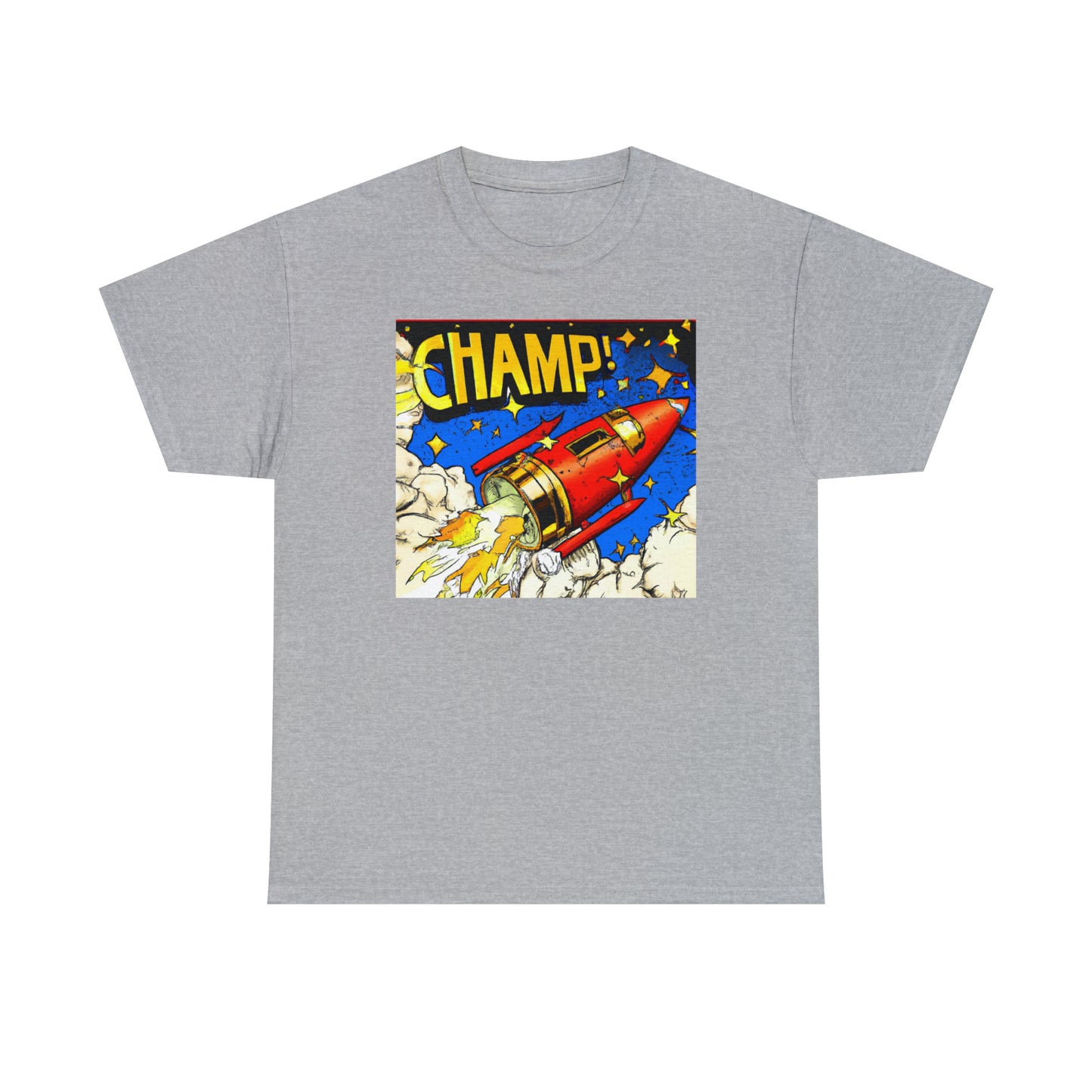 CHAMP! Spaceship 4 - 1700's Comic Style - AI Art - Gildan Heavy Cotton Tee