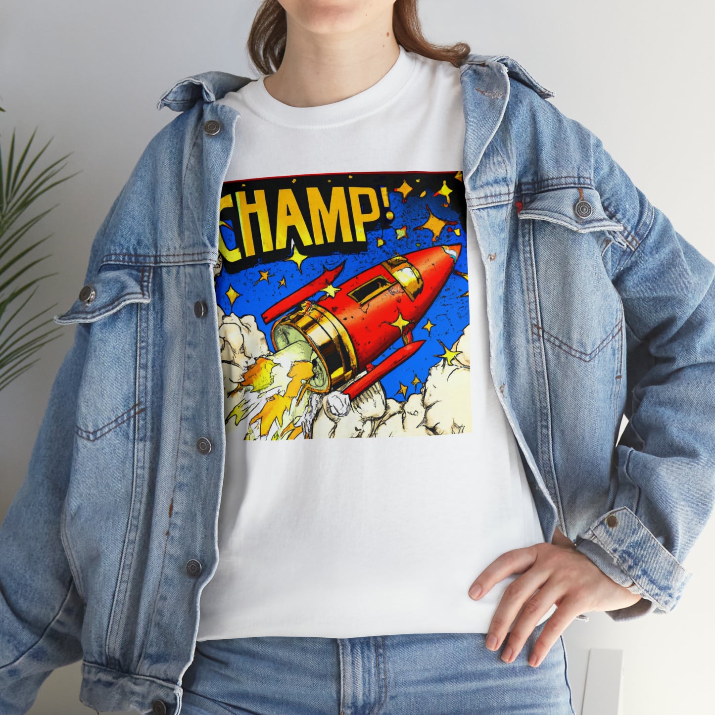 CHAMP! Spaceship 4 - 1700's Comic Style - AI Art - Gildan Heavy Cotton Tee