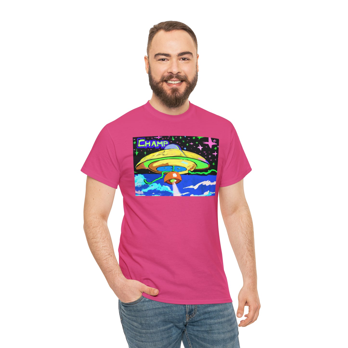 CHAMP UFO 15 - Post-Modern Style - AI Art - Gildan Heavy Cotton Tee