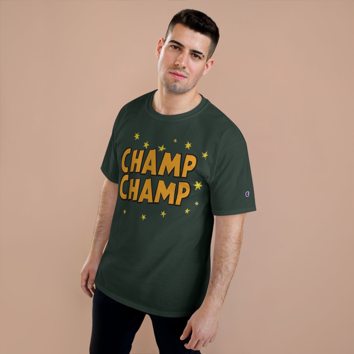 CHAMP-CHAMP Double Champ Logo 1920's Style Cartoon Art - AI Art - Champion T-Shirt