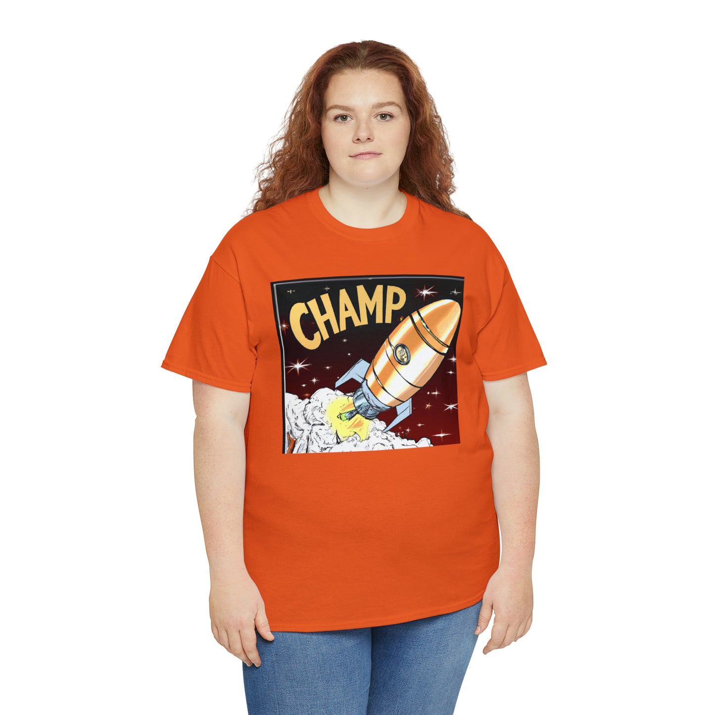 CHAMP Spaceship 12 - 1800's Style Comic Art - AI Art - Gildan Heavy Cotton Tee