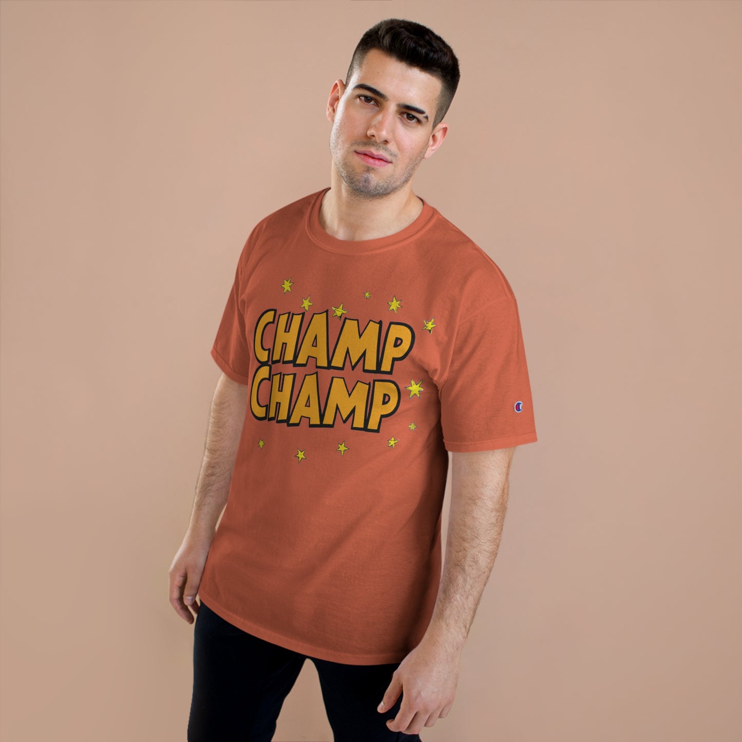 CHAMP-CHAMP Double Champ Logo 1920's Style Cartoon Art - AI Art - Champion T-Shirt