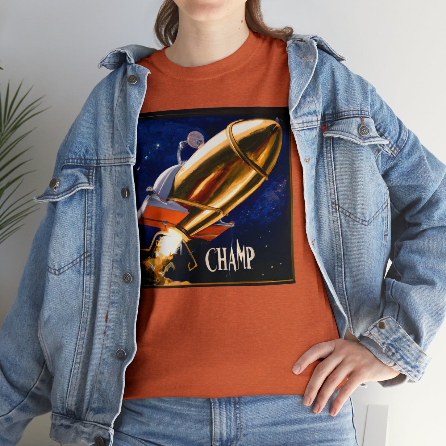 CHAMP Spaceship 9 - Renaissance Style - AI Art - Gildan Heavy Cotton Tee