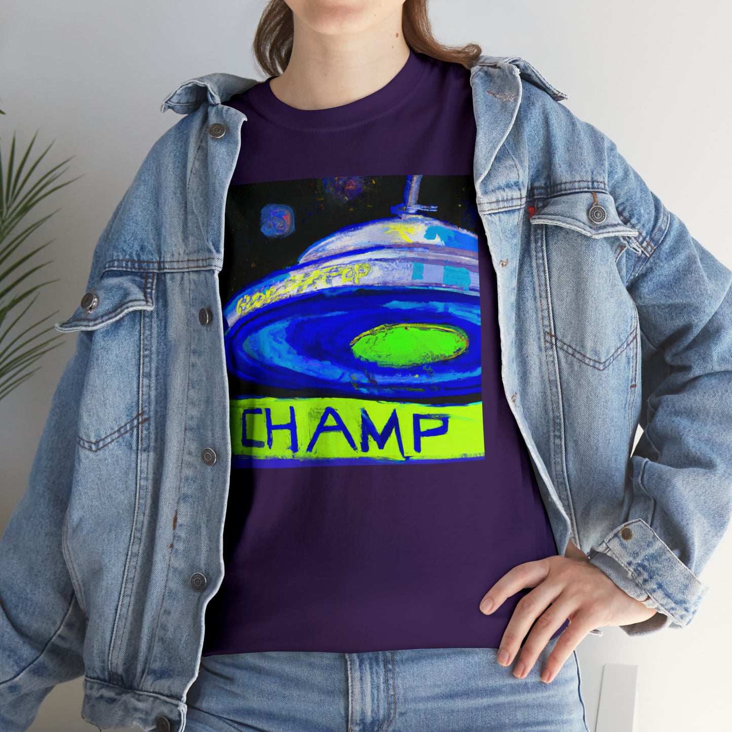 CHAMP UFO 12 - Post-Modern Style - AI Art - Gildan Heavy Cotton Tee