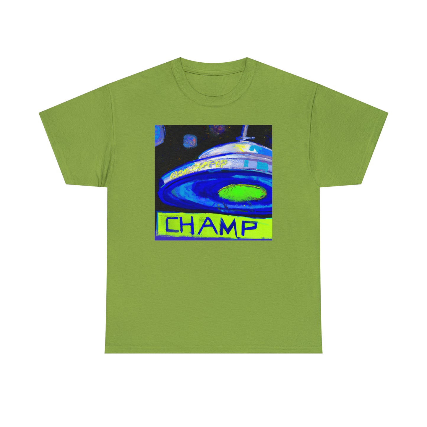 CHAMP UFO 12 - Post-Modern Style - AI Art - Gildan Heavy Cotton Tee