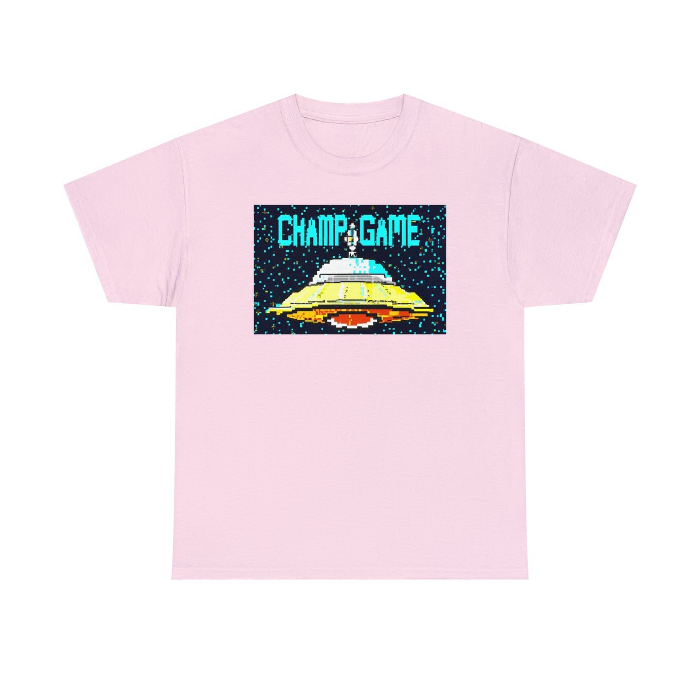 CHAMP GAME UFO 21 - 8-bit Style Pixel Art - AI Art - Gildan Heavy Cotton Tee