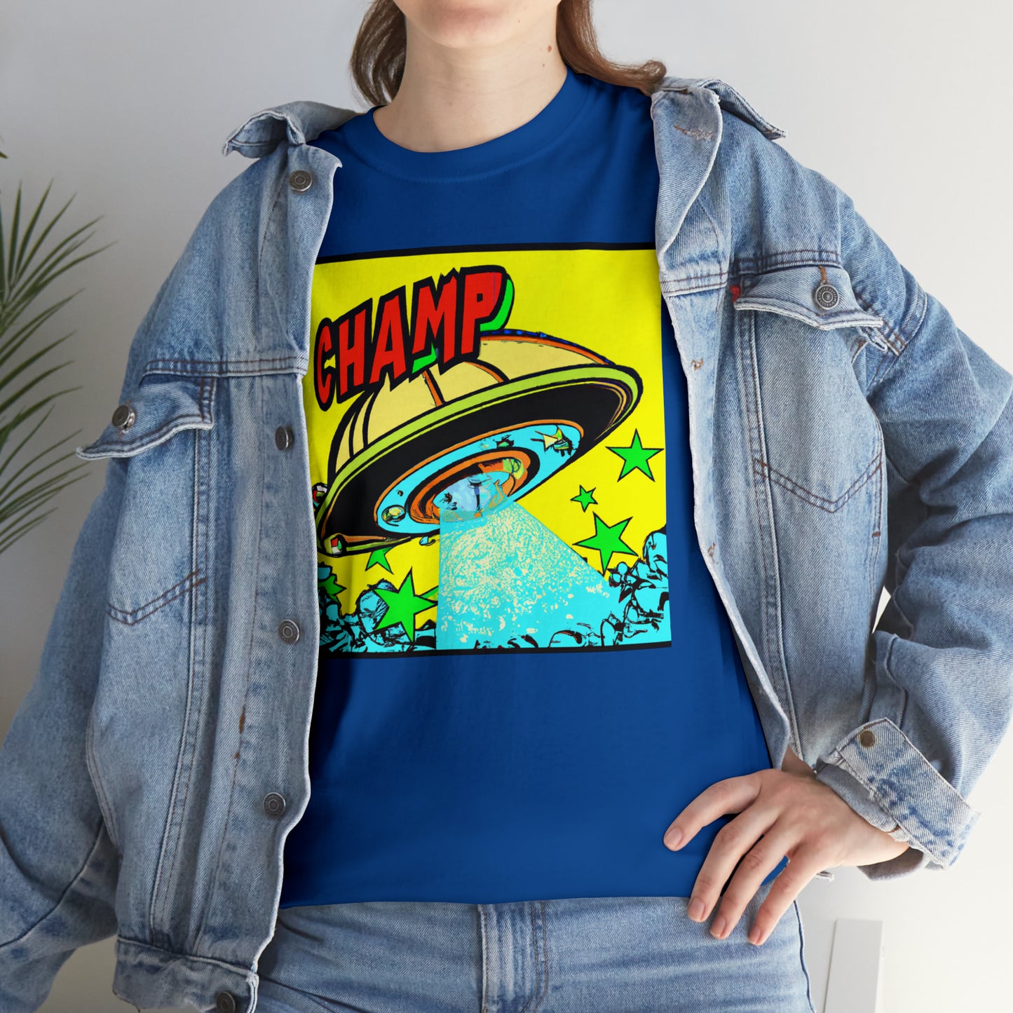 CHAMP UFO 18 - 1600's Style Comic Art - AI Art - Gildan Heavy Cotton Tee