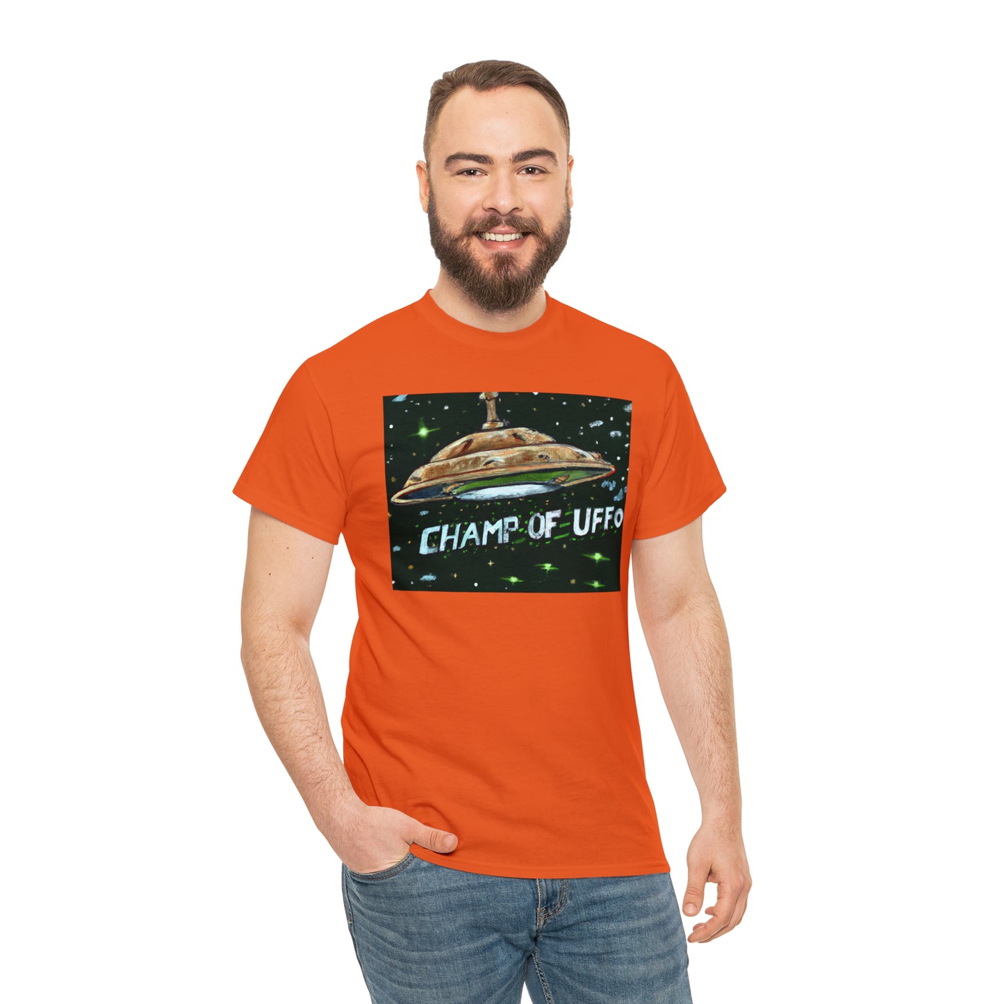 CHAMP OF UFFO (UFO 7) - Medeival Style Art - AI Art - Gildan Heavy Cotton Tee