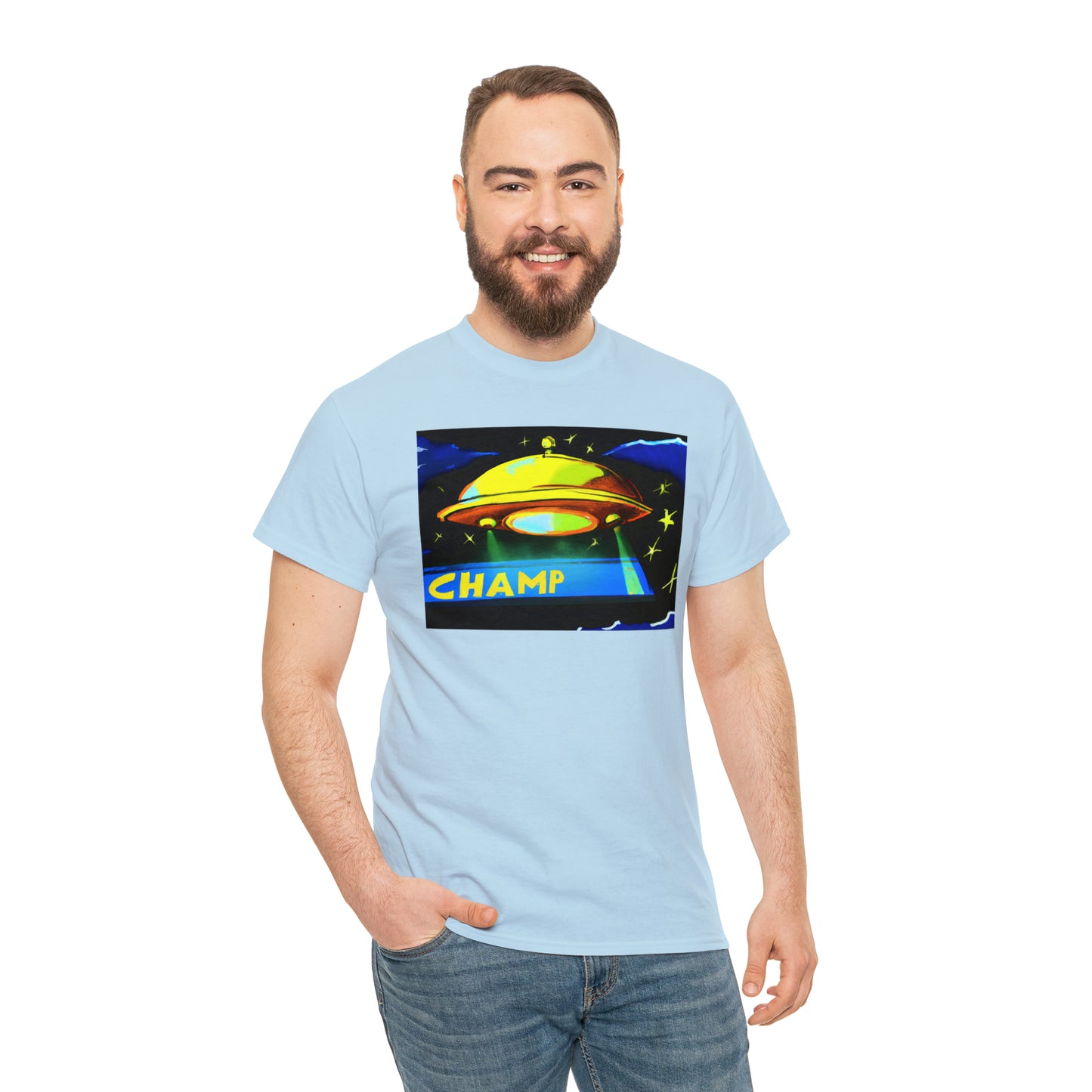 CHAMP UFO 14 - Post-Modern Style - AI Art - Gildan Heavy Cotton Tee