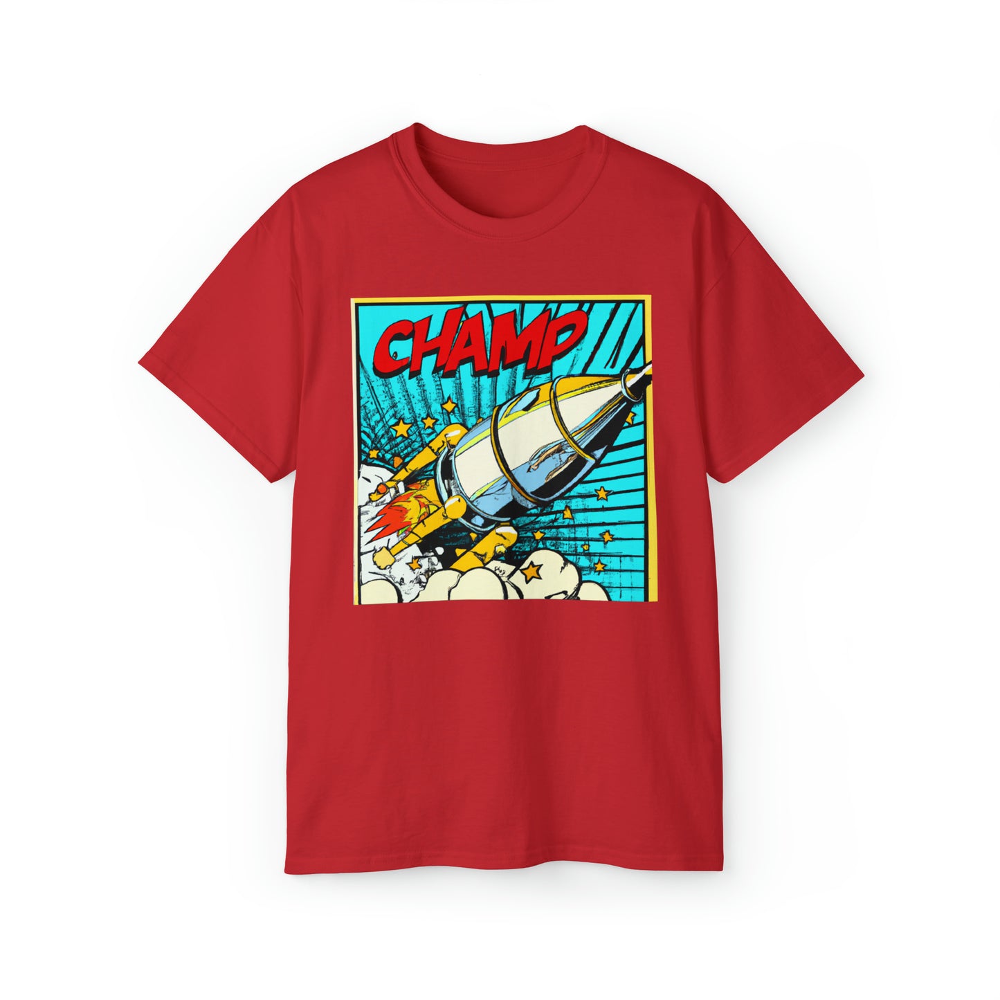 CHAMP Spaceship 6 - 1960's Style Comic Book Art - AI Art - Gildan Ultra Cotton Tee