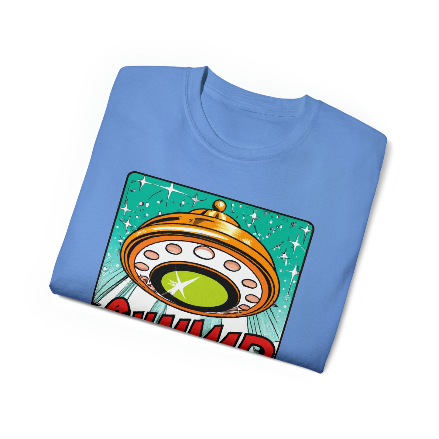 CHAMMMP. UFO 19 - 1950's Style Comic Book Art - AI Art - Gildan Ultra Cotton Tee