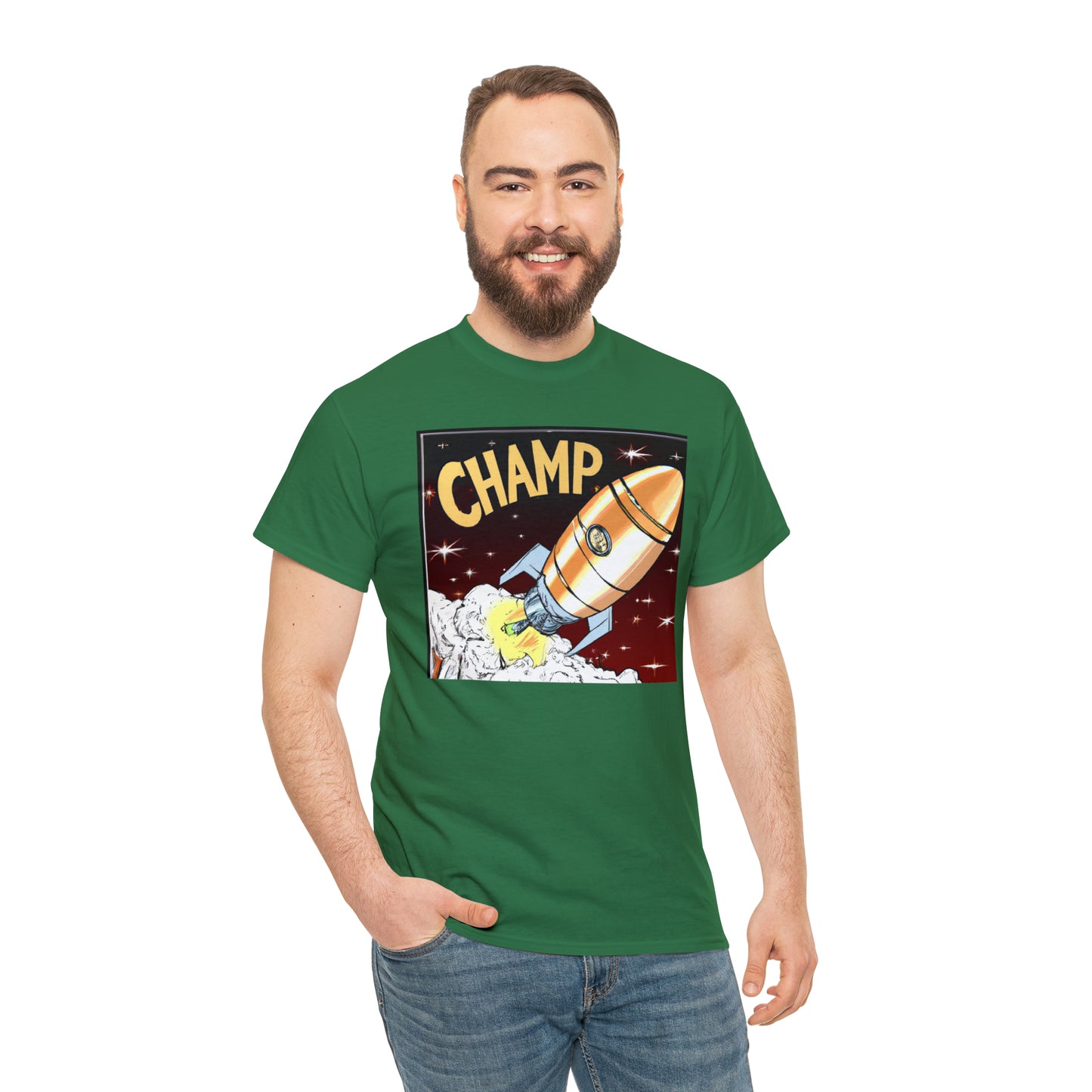 CHAMP Spaceship 12 - 1800's Style Comic Art - AI Art - Gildan Heavy Cotton Tee