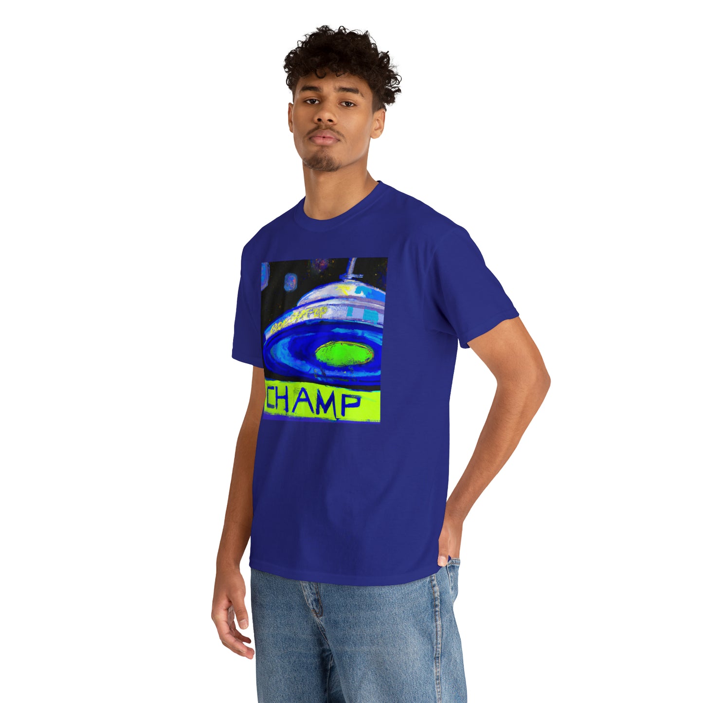 CHAMP UFO 12 - Post-Modern Style - AI Art - Gildan Heavy Cotton Tee